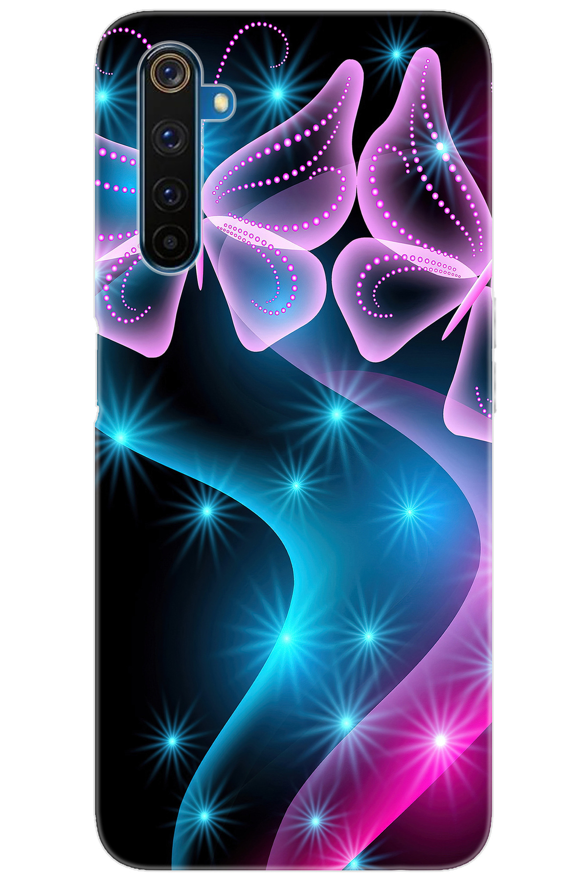 6 PRO (RMX2061) Compatible Sheath Pattern Printed Silicone Butterfly Wave NGO:113 CP-mM54BBj