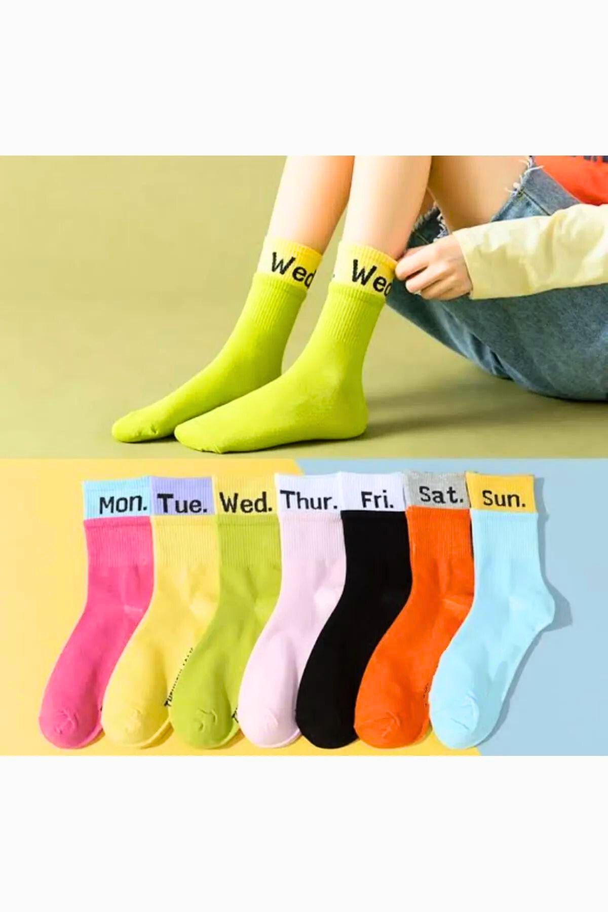 MUK COLLECTİON Haftanın Günleri Unisex Spor Çorap Seti (7'li)