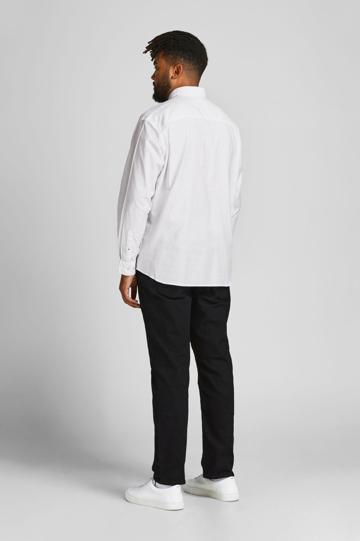 پیراهن بزرگ سایز جک اند جونز مردانه آکسفورد سفید  راسته Regular/رگولار    بیسیک  | Jack & Jones TYC906523163854AE1 TR - تصویر 4