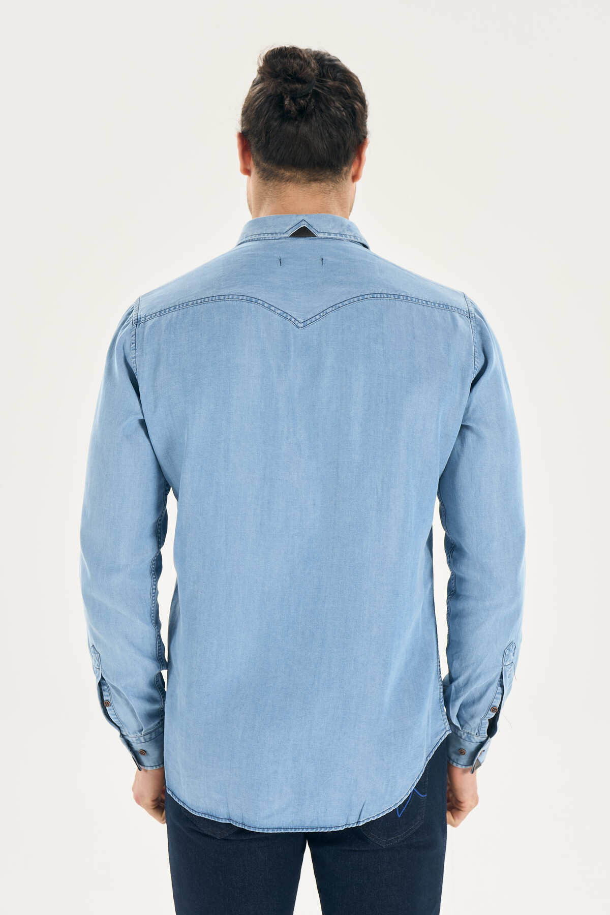 پیراهن مردانه آبی Walker London | W103.SDN.Y244000 اورجینال - تصویر 5