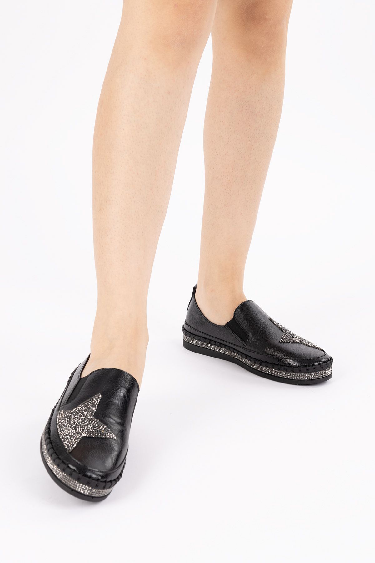 Getcho-Artic Women's Skin Black Ballerinas 3