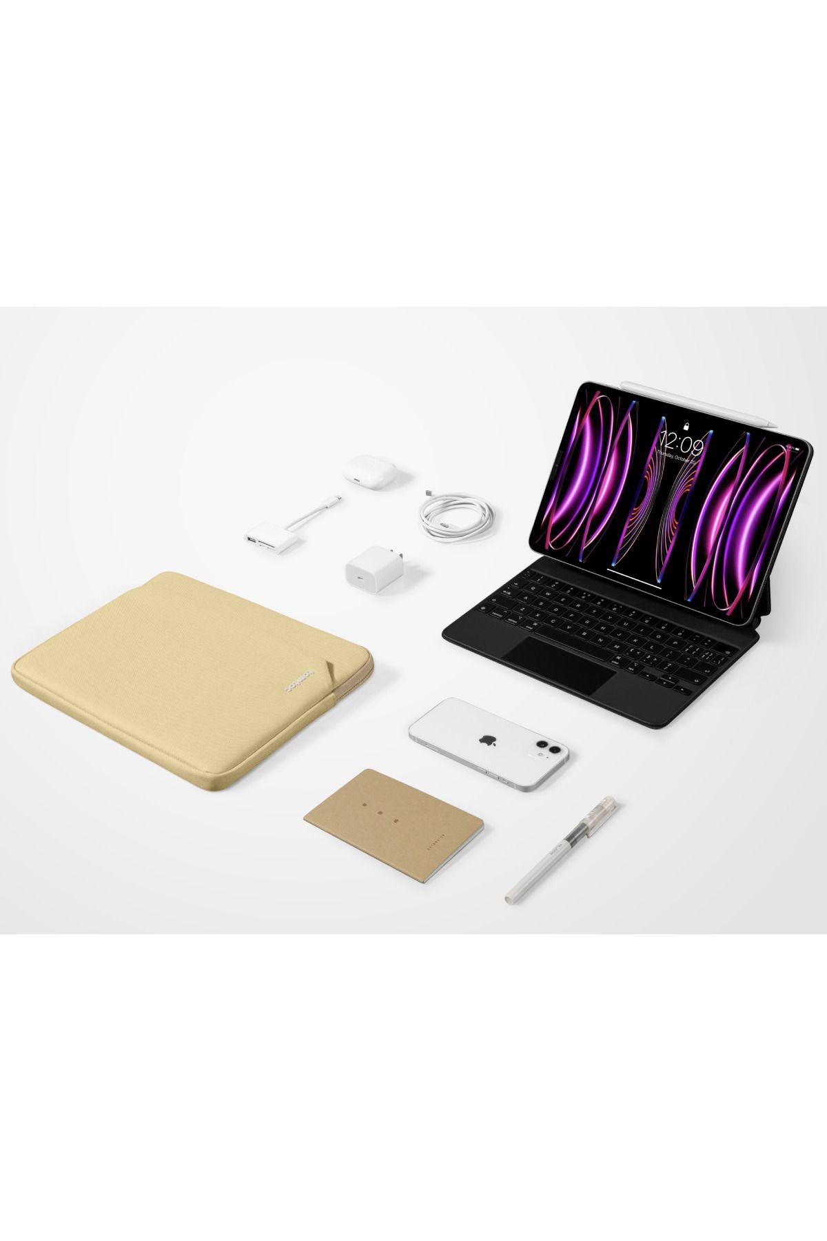 کیف نوت بوک زرد سریال سبک ضد آب 11 اینچ IPAD PC CASE Tomtoc