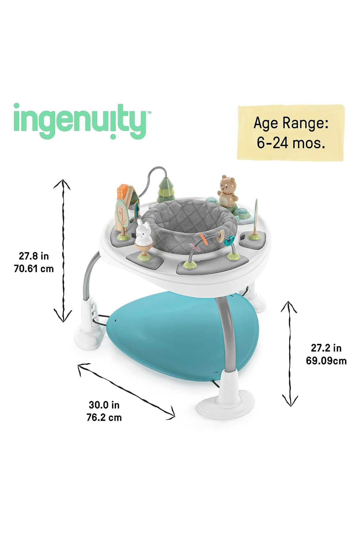 Ingenuity 2'si 1 Arada Aktivite Merkezi ve Oyun Masası, Zıplama Yastıkları, Işıklar, Sesler fotoğrafı 3 (önizleme)