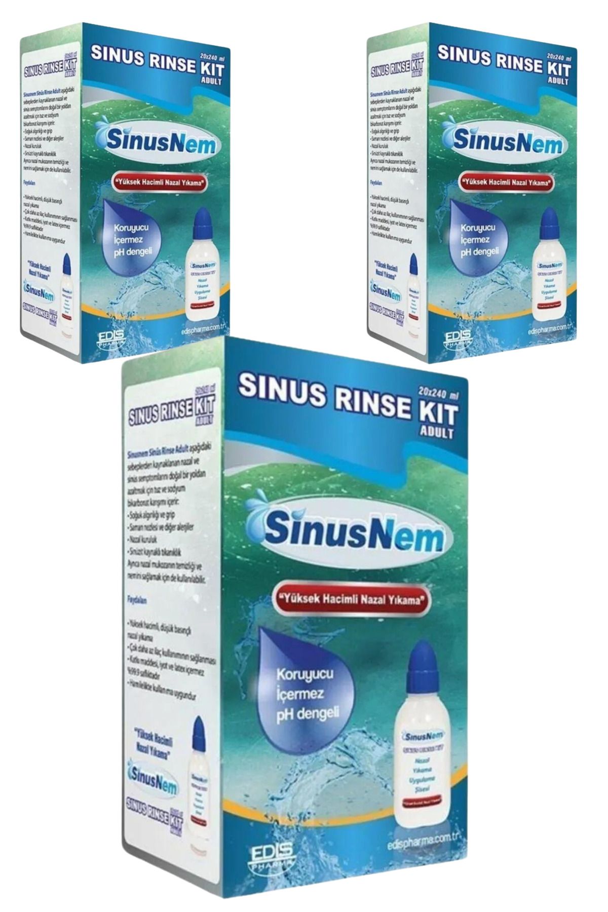 EDİS PHARMA Sinusnem Sinus Rinse Kit Yetişkin Nazal Yıkama X3 TYC9IEQESN171078835422730