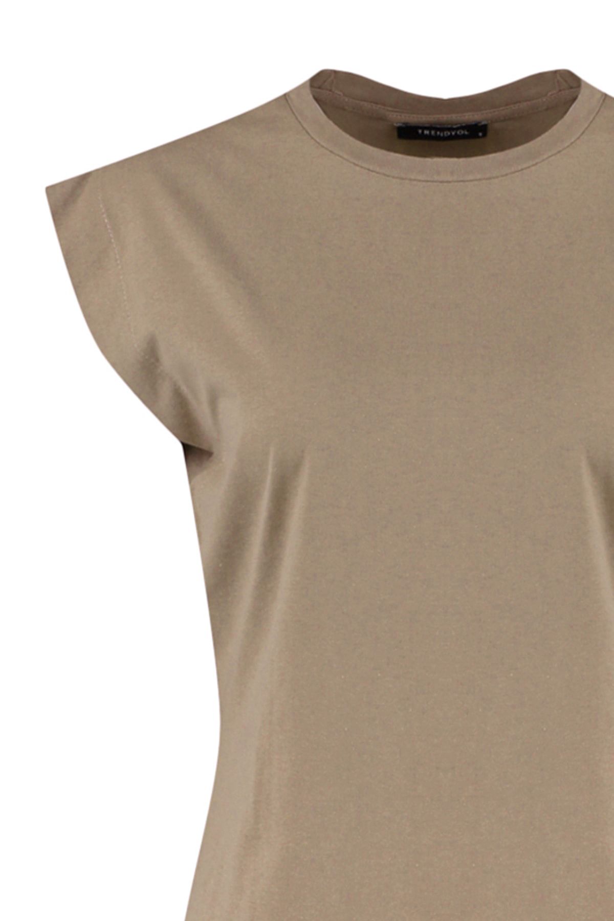 Trendyol Collection-Nerz 100% Baumwolle Watte Beauty Basic Rundhalsausschnitt Radfahren T-Shirt 7