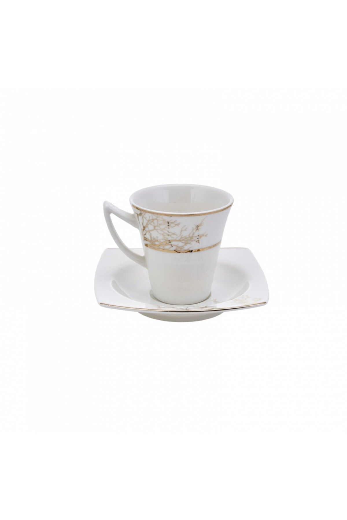 Karaca-Autumn Kaffeeservice für 6 Personen, 6x Espressotasse und 6x Untertasse, Robuste Mokkatasse, 3