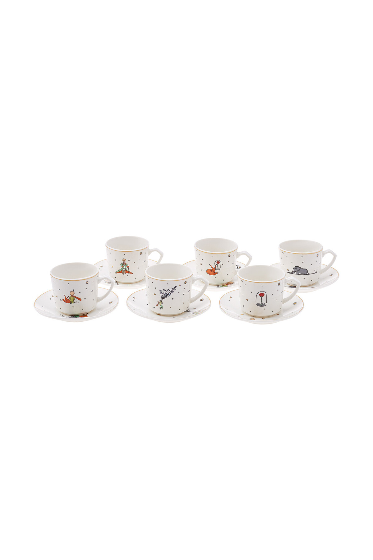 Karaca Kleiner Prinz 6 Personen Kaffeetassen-Set 80 ml, Espressotassen, Einzi...