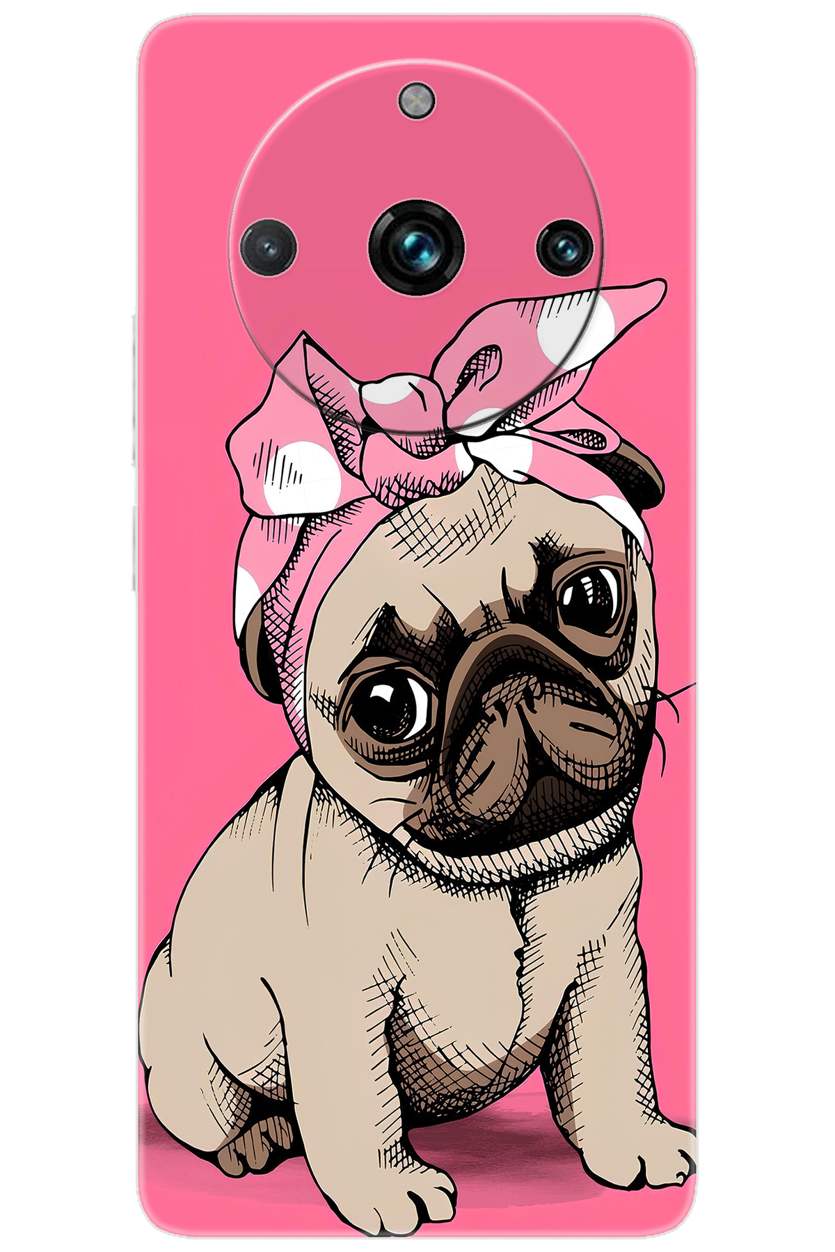 11 PRO (RMX3771) Compatible Sheath Pattern Printed Silicone Cute Pug NGO:748 CP-1siZLgr