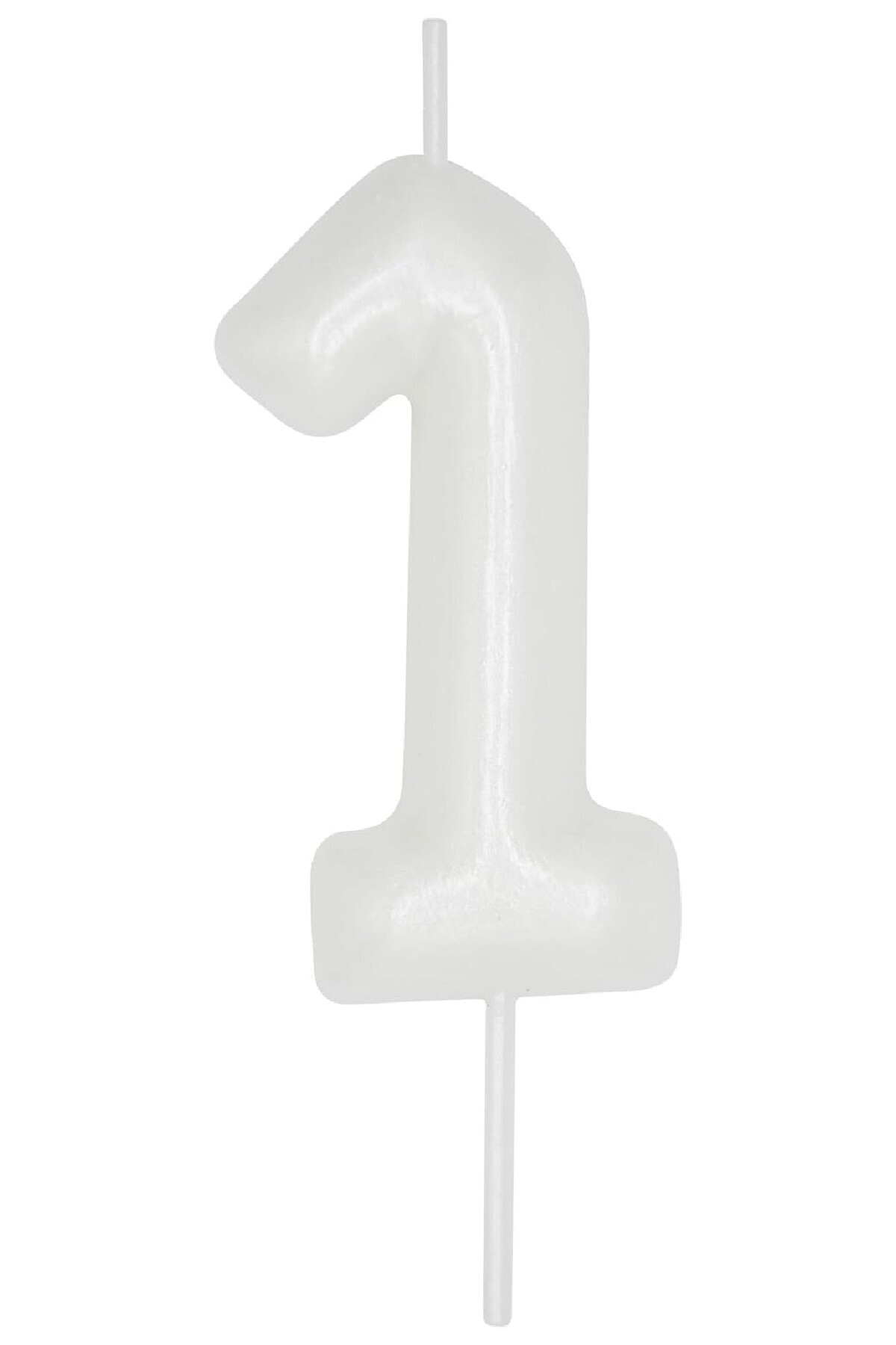 Genel Markalar 1 YAŞ PARLAK İNCİ BEYAZI ŞIK MUM 12 CM