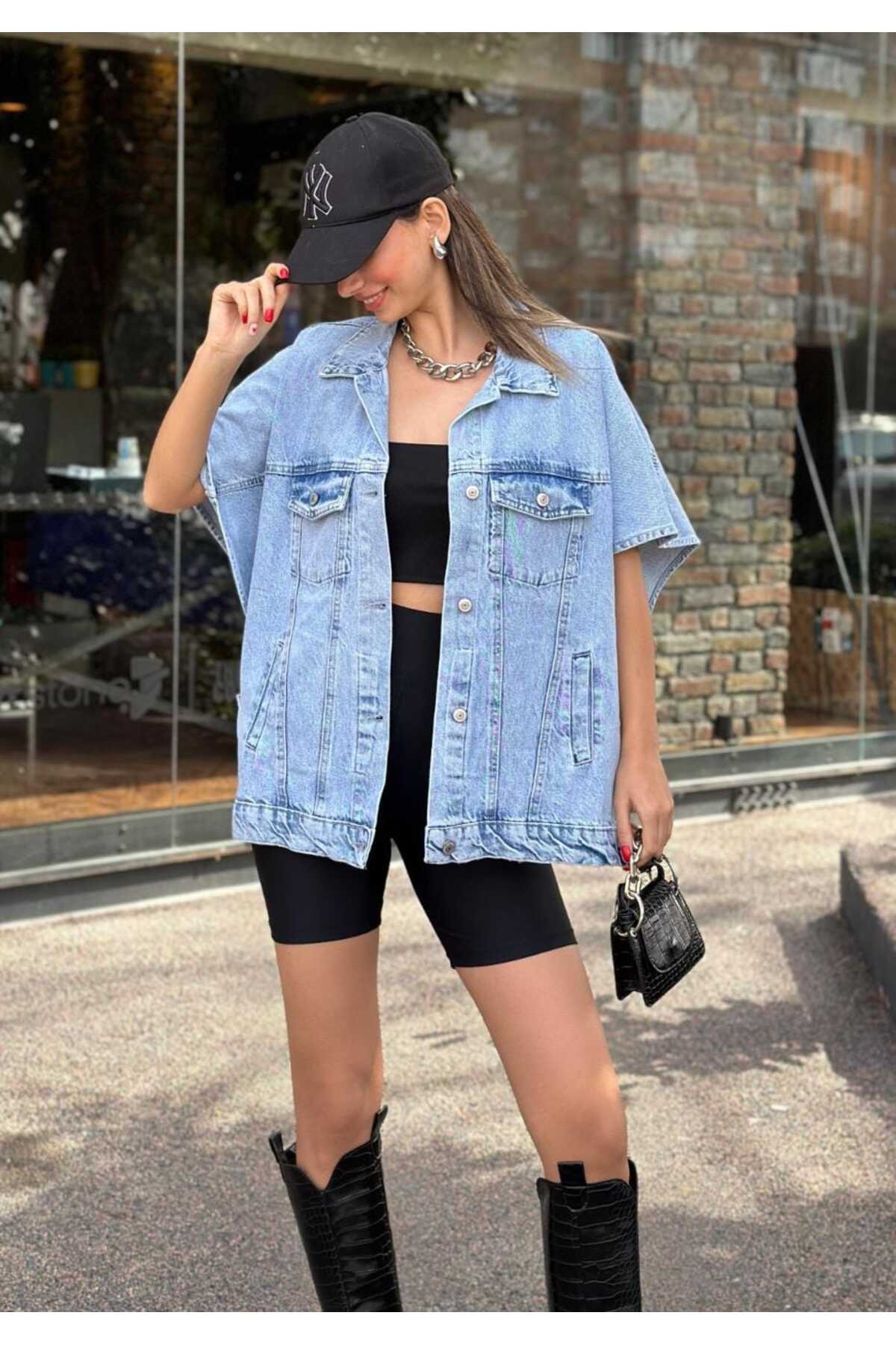 BelezaStore  KOT CEKET GİY ÇIK OVERSİZE YENİ SEZON DENİM PANÇO PREMIUM KALİTE SPOR - Görsel 3