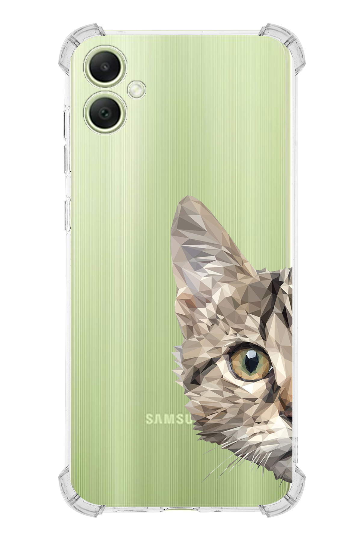 Samsung A05 Uyumlu Köşe Korumalı Catface Tasarımlı Şeffaf Airbag Silikon Kılıf