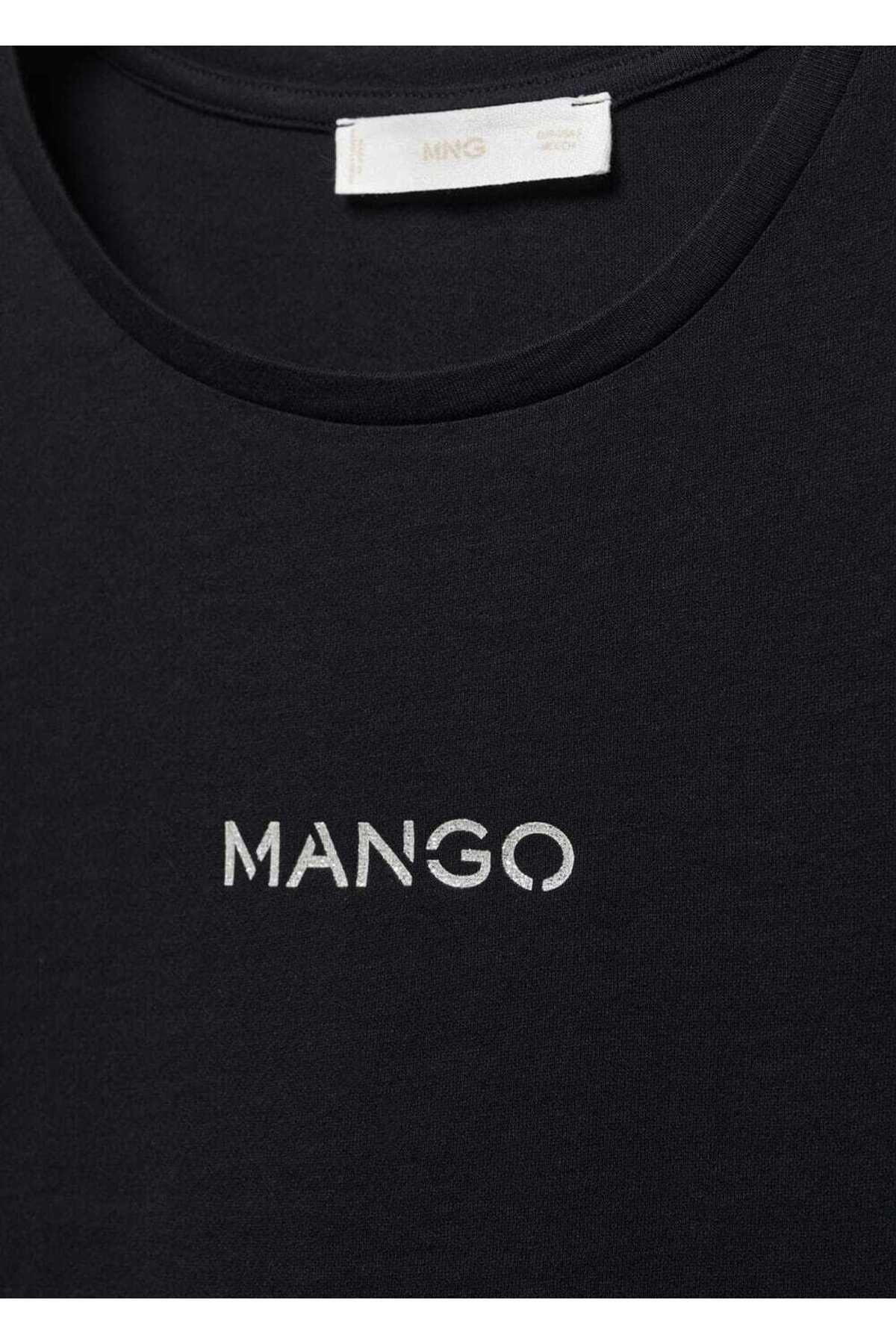 MANGO MANGO تی‌شرت با لوگو پنبه‌ای