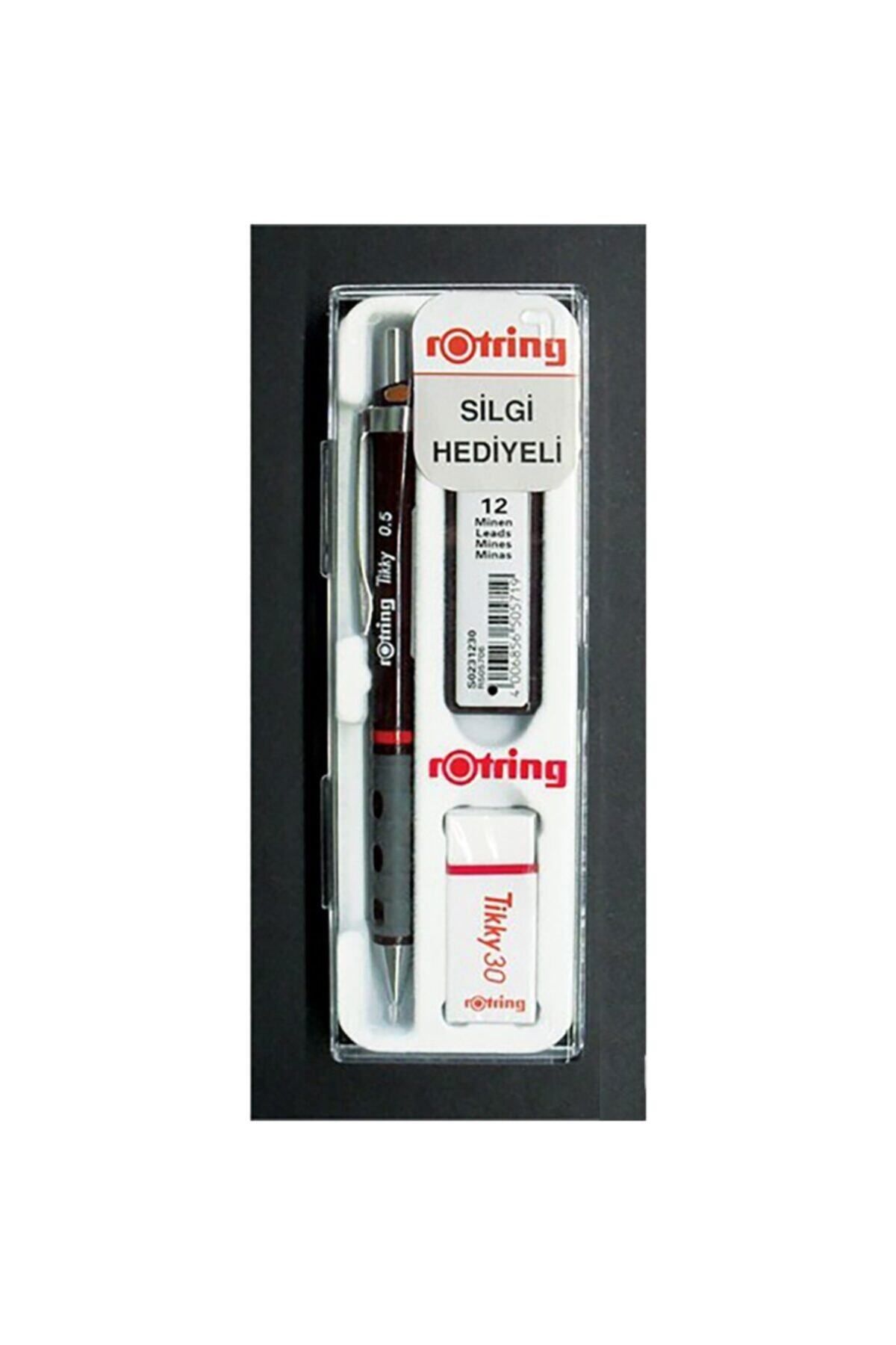 Rotring-Tikky School Set 0.5 Mm Claret Red Versatile Pen + Eraser + Nib 1