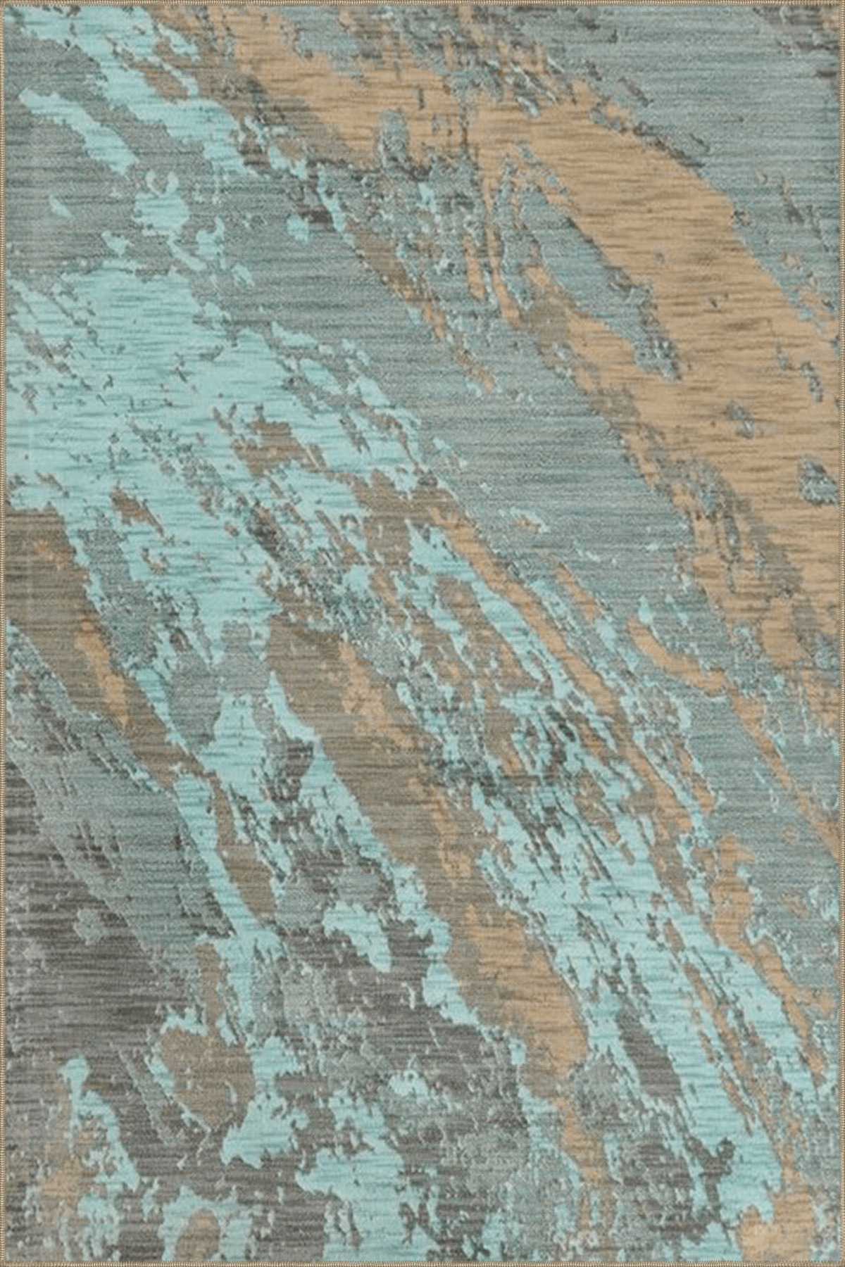 Turquoise Themed Abstract Pattern Creative Modern Decorative Carpet 3930