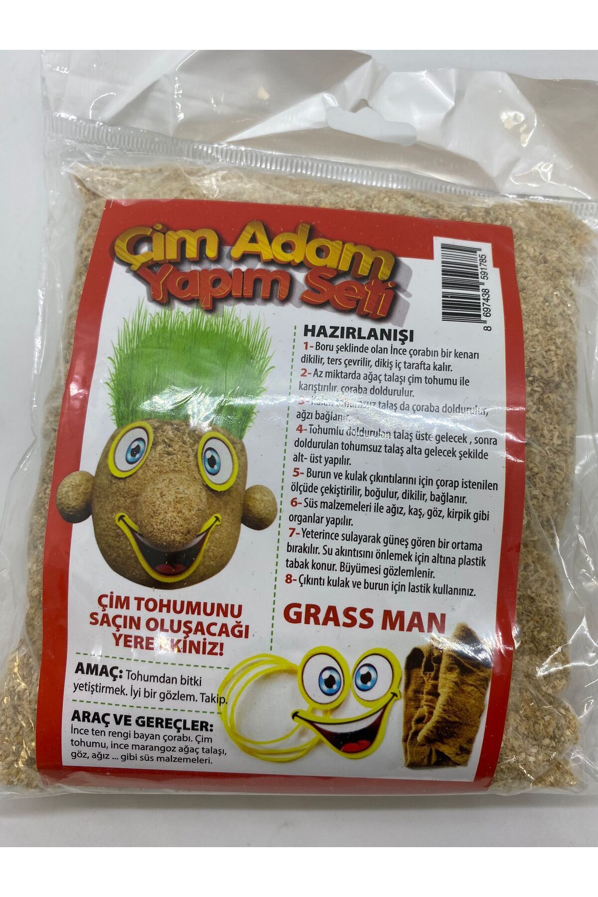 renklielleratölyesi Çim Adam Yapım Seti