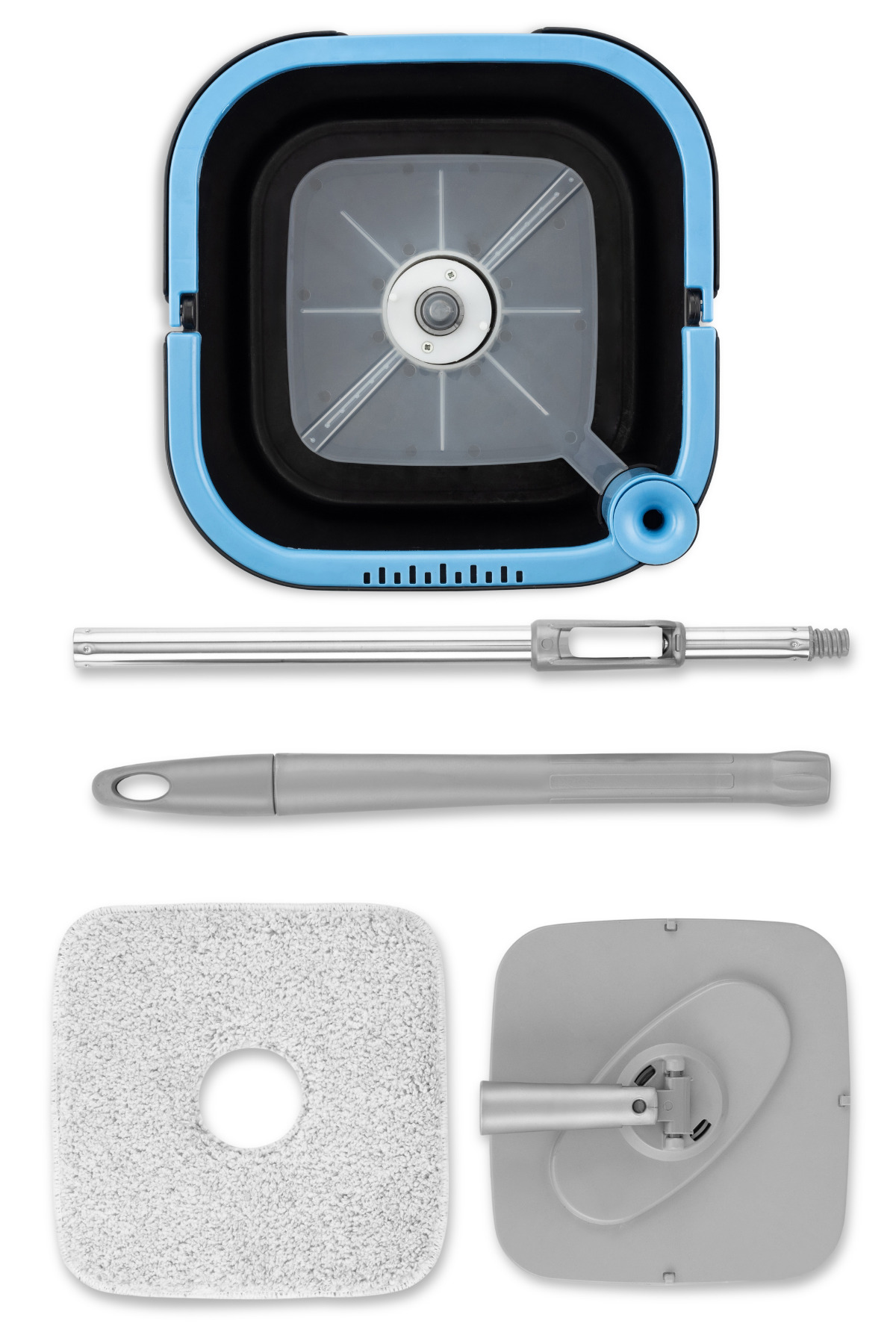 ESNAFDEDE-Magic Mop Clean-Dirty Water Separator Automatic Cleaning Set with Spare Mop Renewed Design Square Head 2