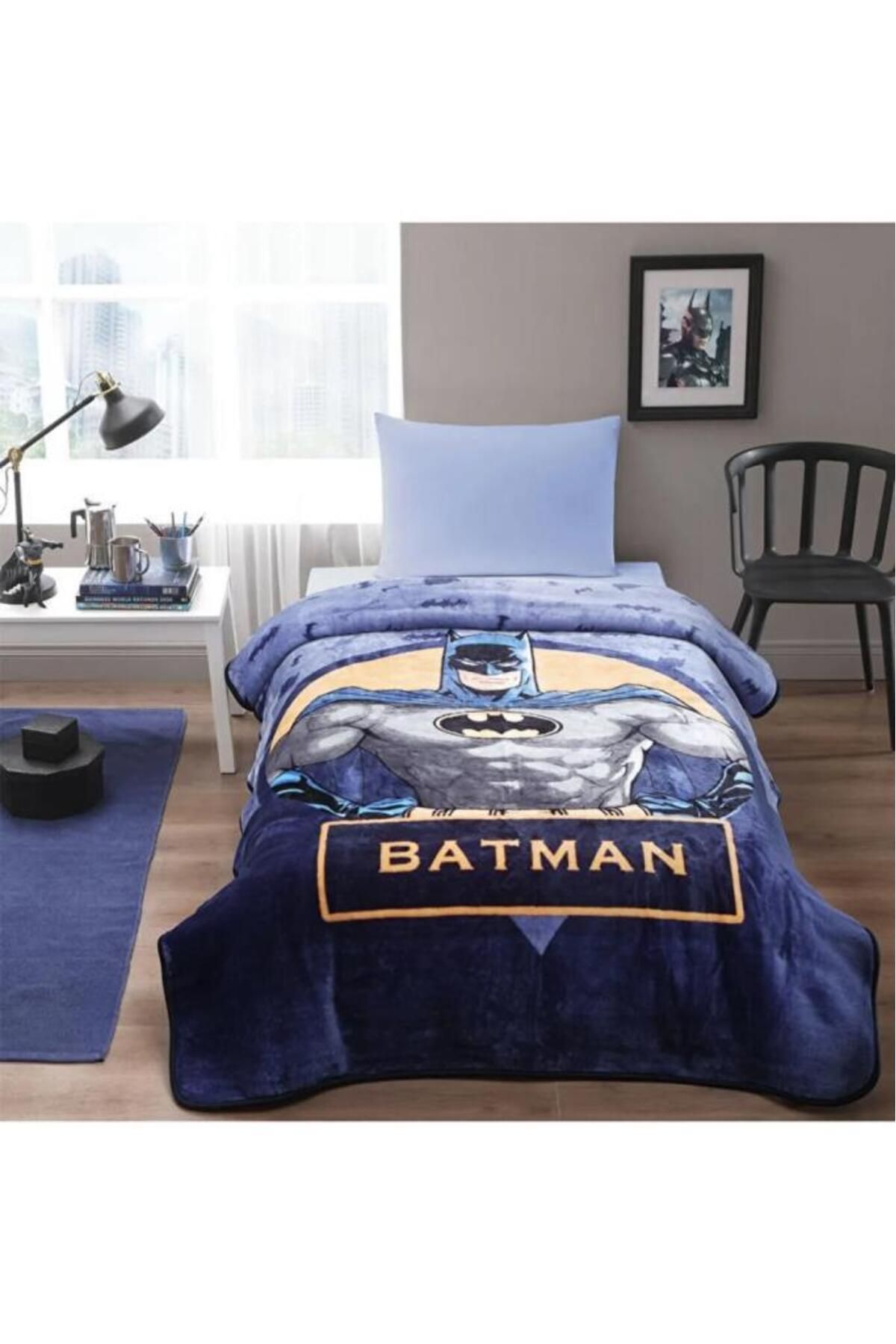 پتوی یک نفره آبی دخترانه و پسرانه بچگانه یتو Batman Danger دارای پتو مجرد ان 160X220  Özdilek