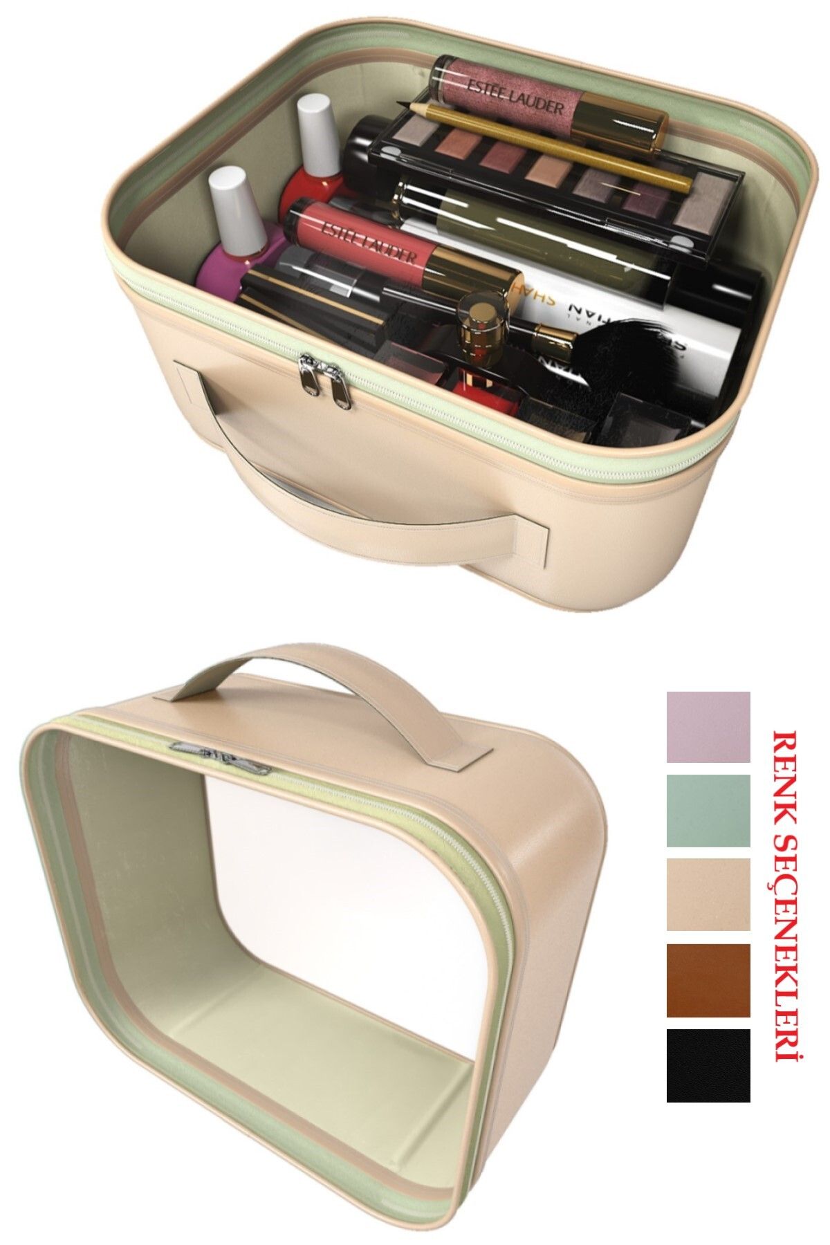 3-Geanta cosmetice de voiaj - Geanta de machiaj, design modern cu compartimente 4