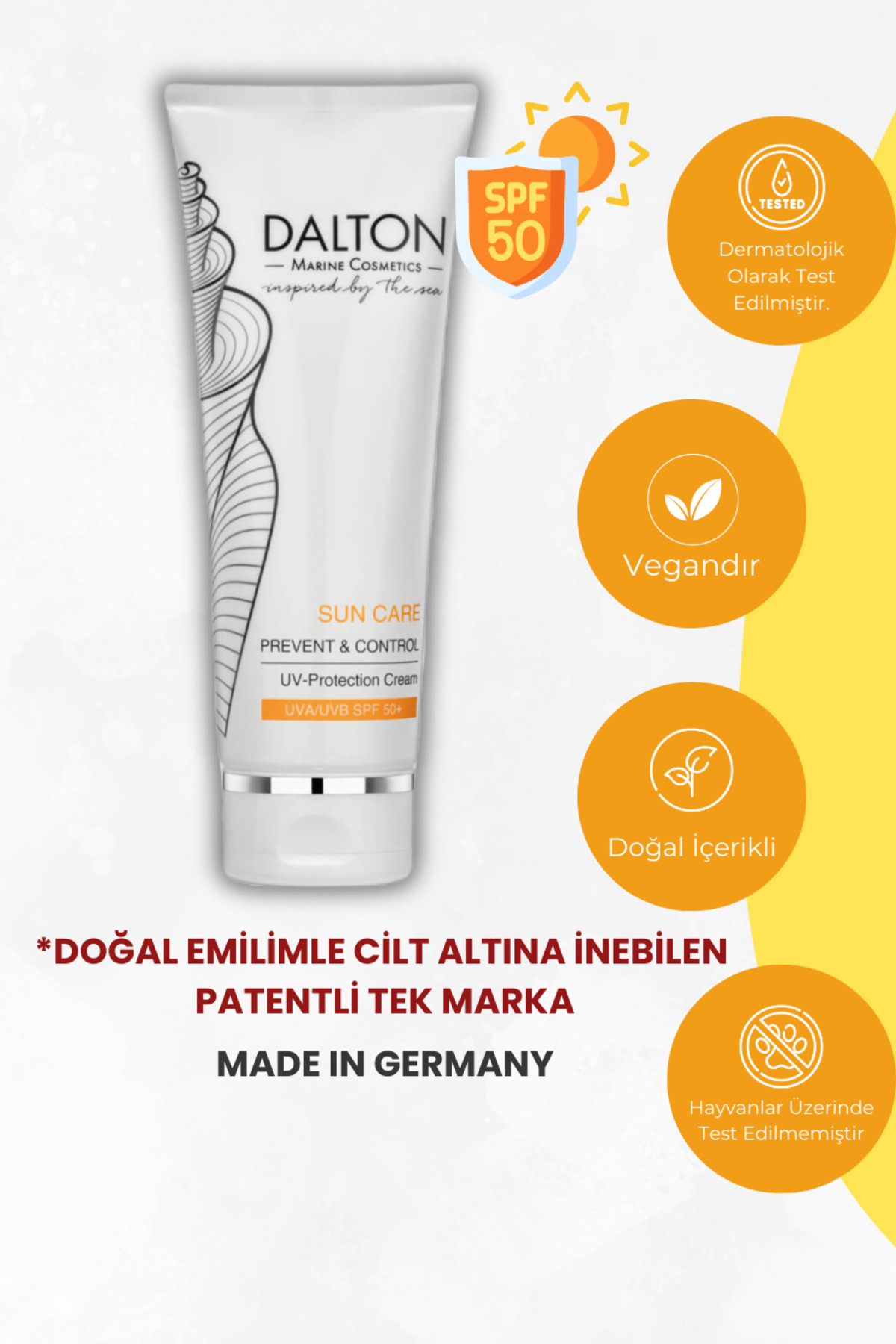DALTON MARİNE COSMETİCS Kuru Hassas Olgun Ciltlere Yoğun Nemlendirici Anti Aging Spf 50 Güneş Kremi