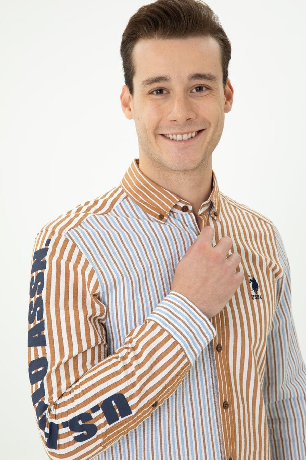 یو اس پولو پیراهن آستین بلند مردانه COCONUT مدل G081SZ004.000.1686813.VR153