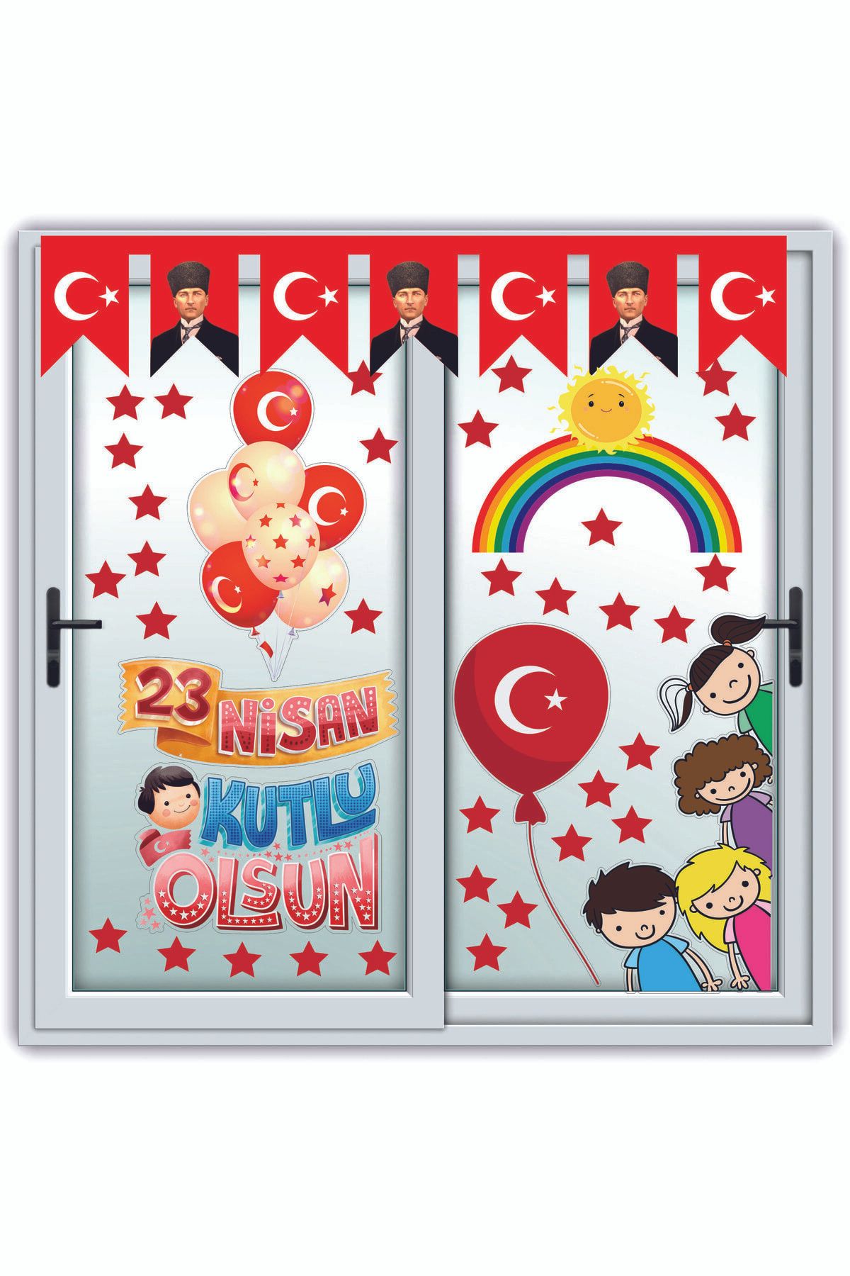 Göktuğ подарок на 23 апреля, детский день, забавный набор наклеек для украшения стеклянной стены TYC00774859668