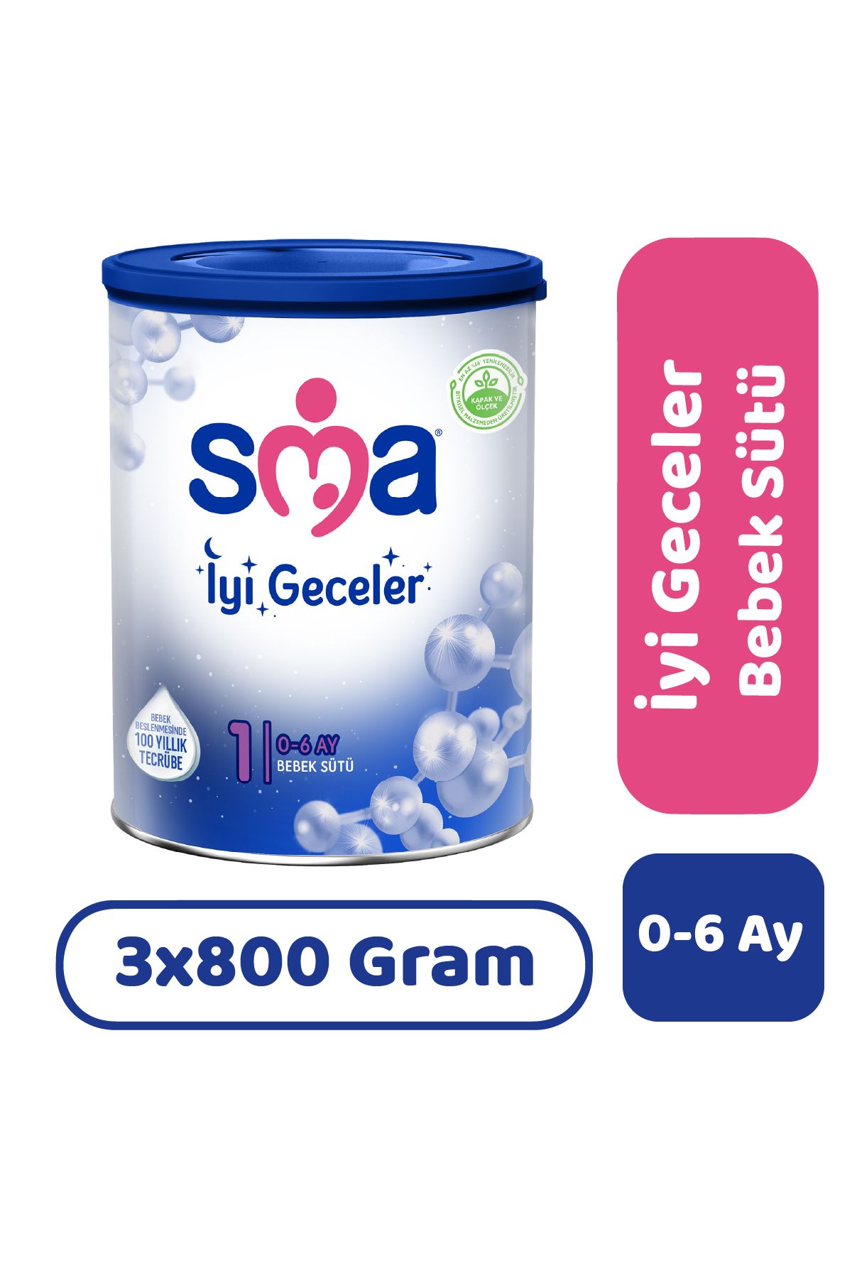 SMA İyi Geceler 1 Bebek Sütü 800 gr 3 Adet