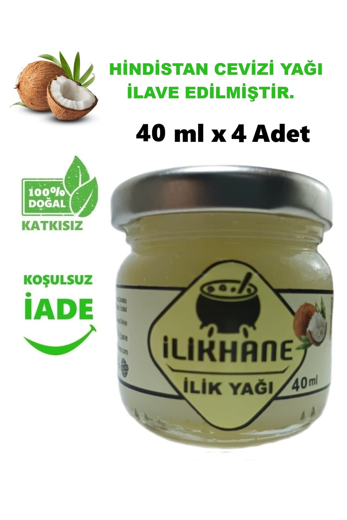 İLİKHANE 4 Adet 40 ml Hindistan cevizi yağı ilaveli ilik yağı