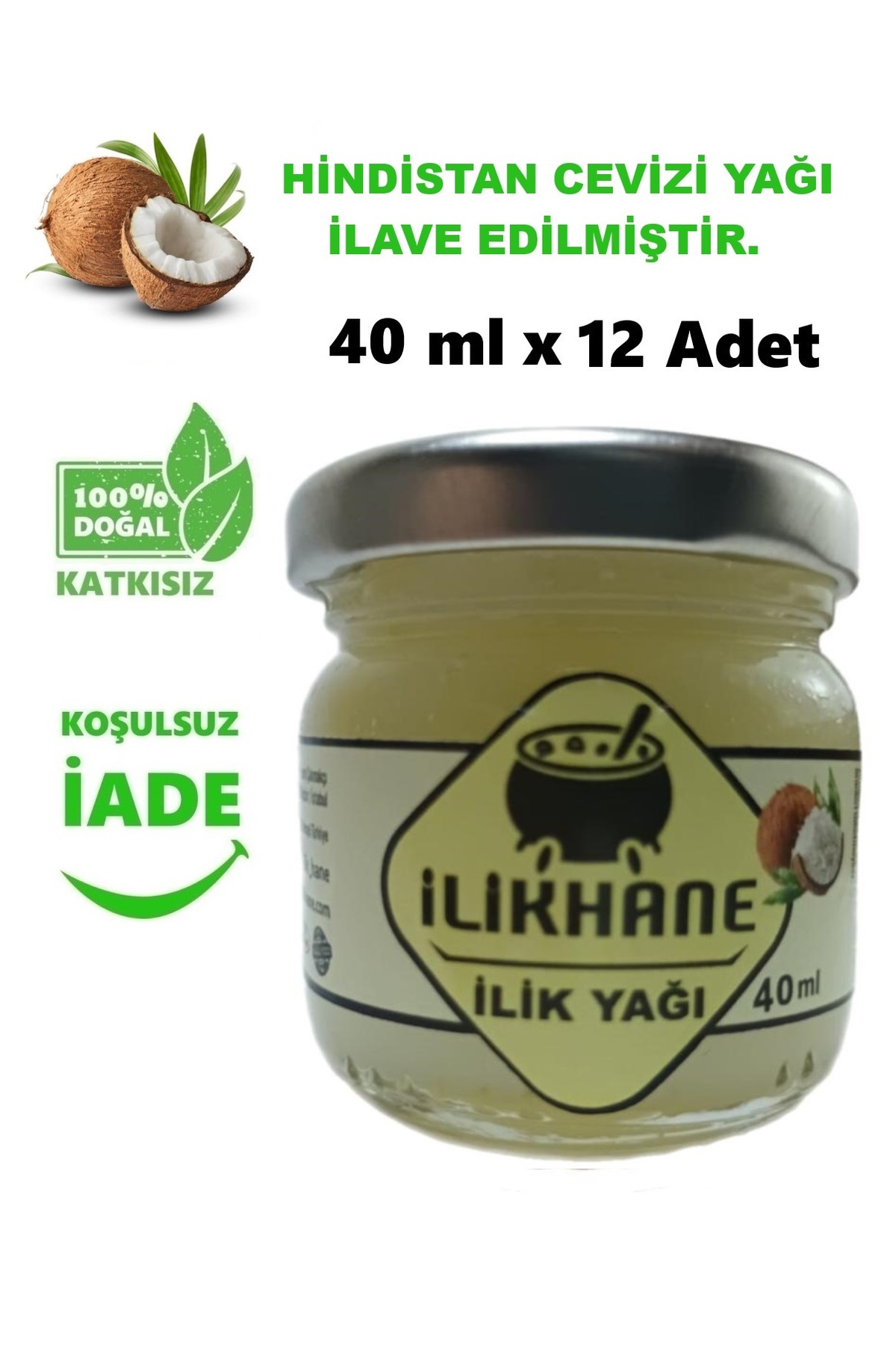 İLİKHANE 12 Adet 40 ml Hindistan cevizi yağı ilaveli ilik yağı