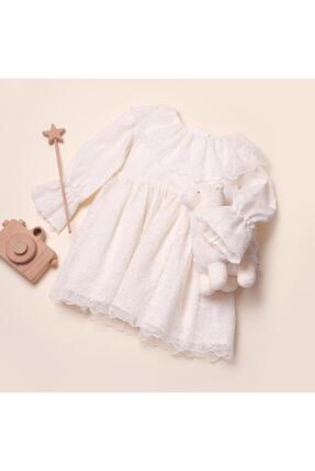 Mama and Miel Kız Bebek Kız Çocuk Volan Kollu Dantel Detaylı Fiyonklu Doğumgü...