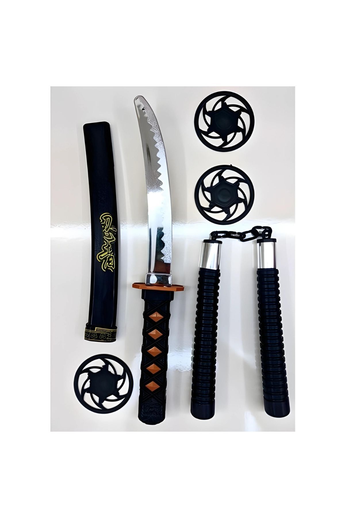Apexma Ninja Samuray Savaşçı Kılıç Seti - Katana Mınçıka Shuriken