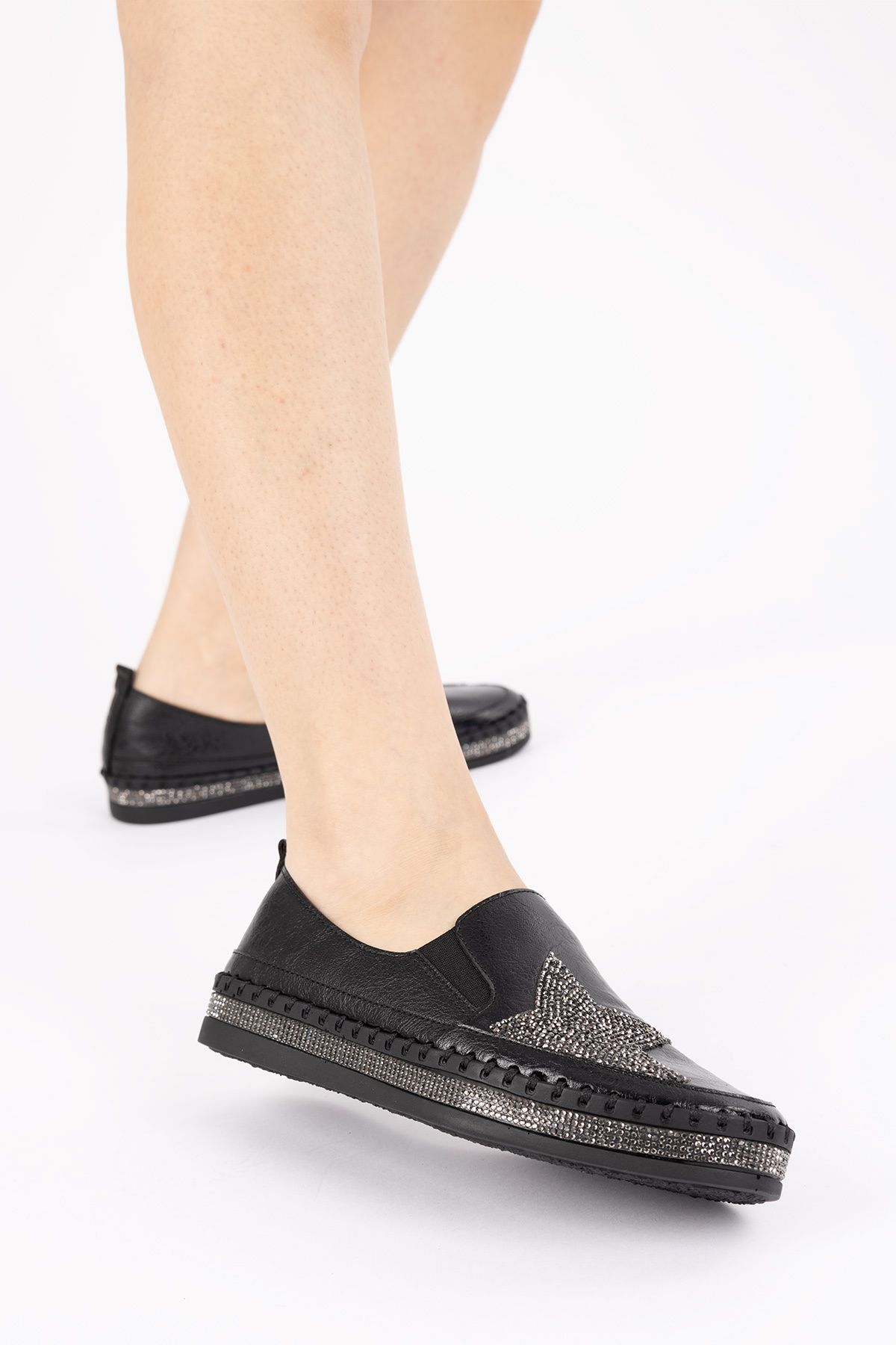Getcho-Artic Women's Skin Black Ballerinas 4