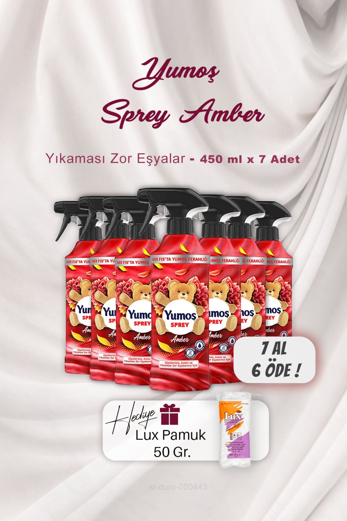 Sprey Amber 450 ml 7 Al 6 Öde , Pamuk Hediyeli