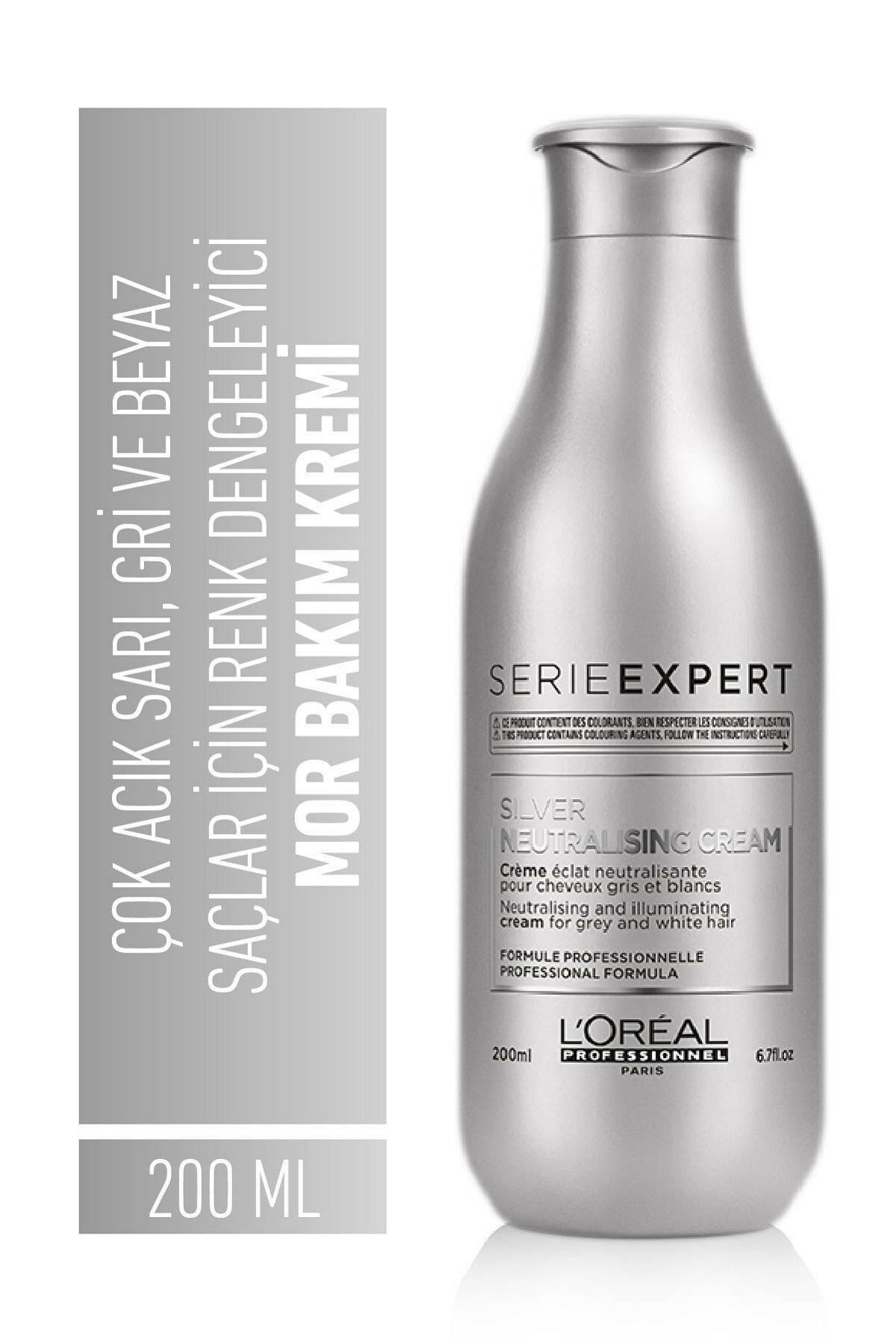 نرم کننده مو مردانه و زنانه SERIE EXPERT SILVER موهای بسیار زرد خاکستری سفید برای تعادل رنگ M است L'oreal Professionnel