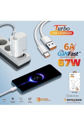 SPRANGE Pt-x67 Ganfast Qc 4.0 Salise Sayar 67w 5v6a Quick Fast 4.0 Usb To Typ...