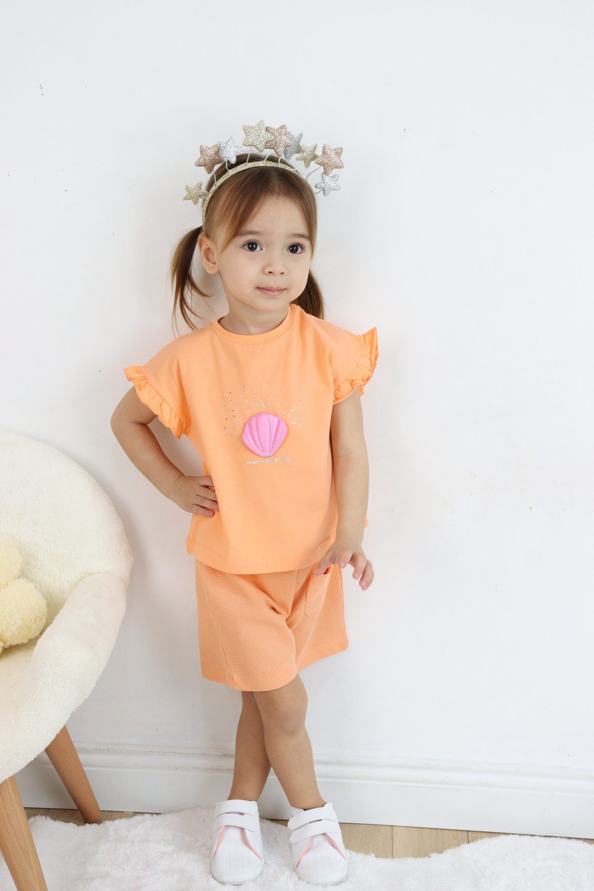 HARİKA KİDS Kız Çocuk Balon Nakış Şortlu İkili Takım fotoğrafı 3 (önizleme)