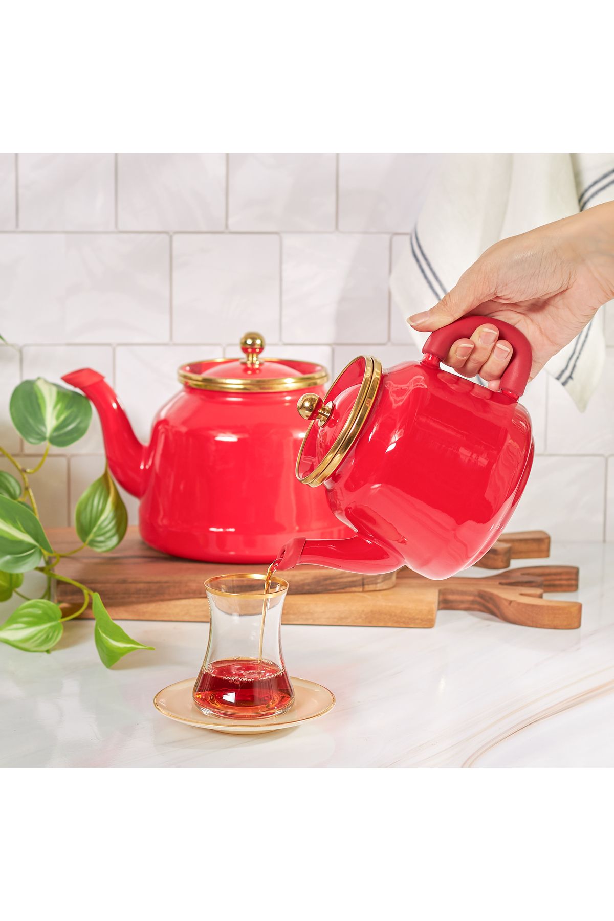 Karaca-Troy Rot Teekannen Set, Caydanlık, Tee, Tea, Tea Maker Türkische Teekanne, Tea Pot, Turkische 4
