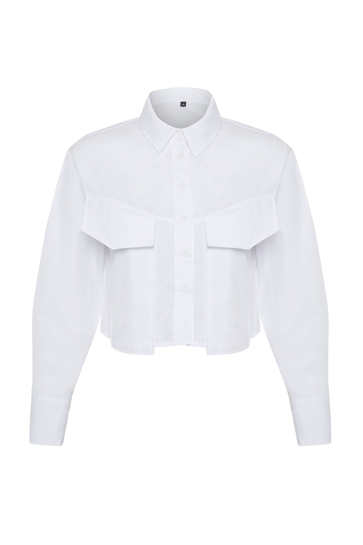 Trendyol Collection-Екрю ткана сорочка оверсайз широкого крою з великими кишенями TWOSS24GO00080 7