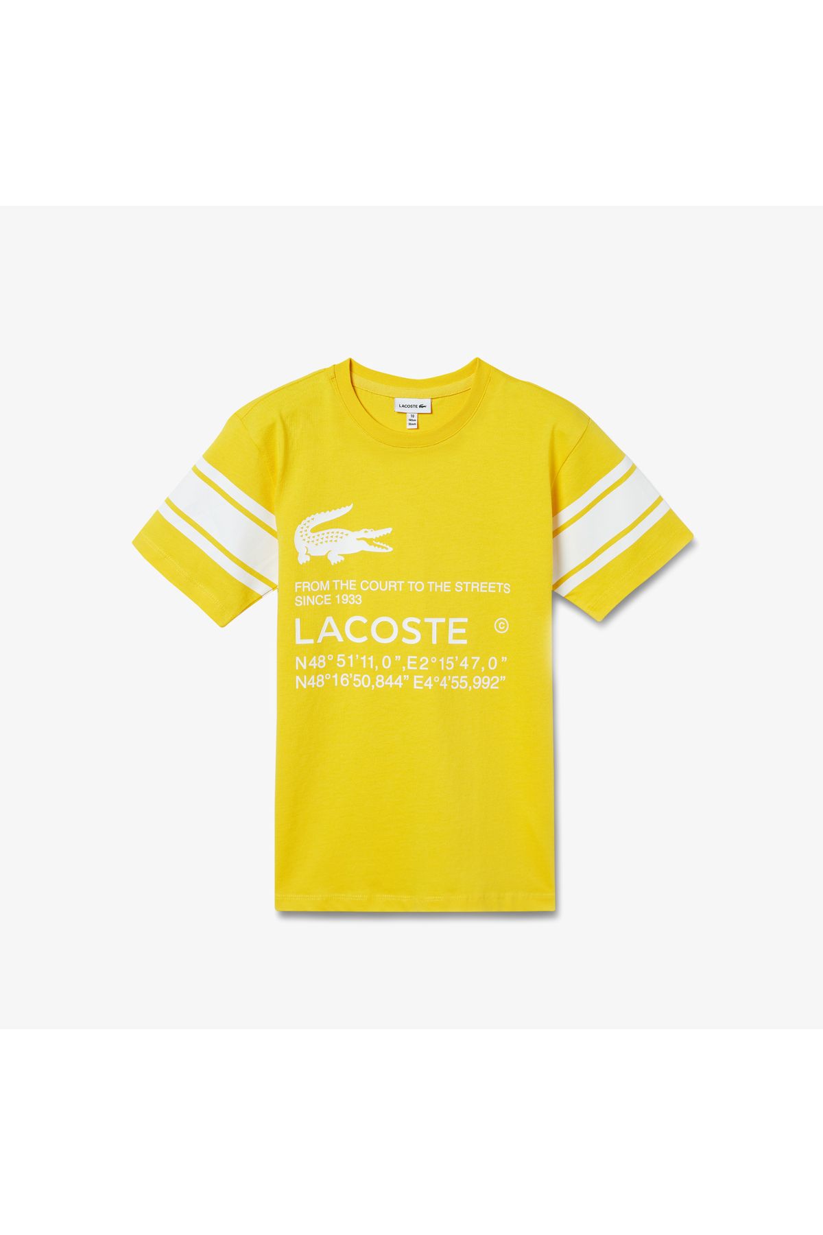 Lacoste تی شرت زرد چاپ شده کودک