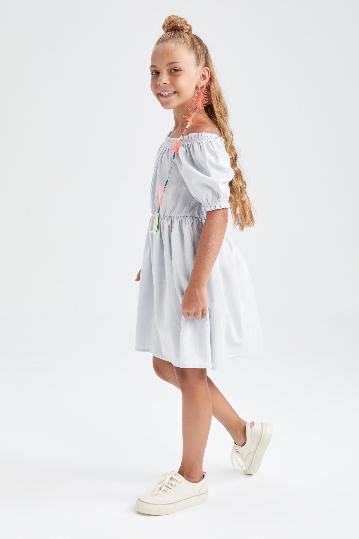 لباس مجلسی دخترانه آبی دفکتوDefacto | W7755A622SM اورجینال - تصویر 4