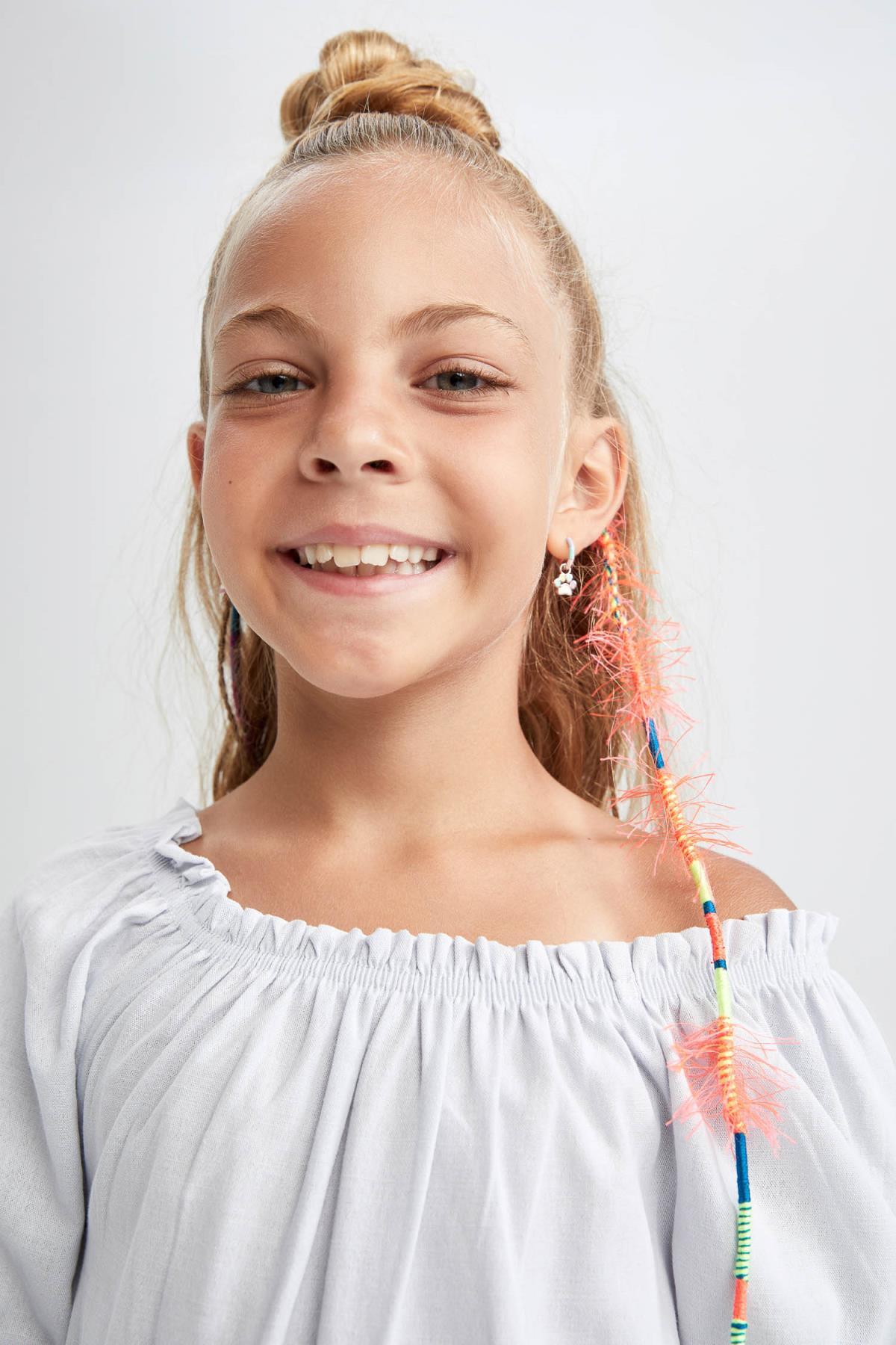 لباس مجلسی دخترانه آبی دفکتوDefacto | W7755A622SM اورجینال - تصویر 5