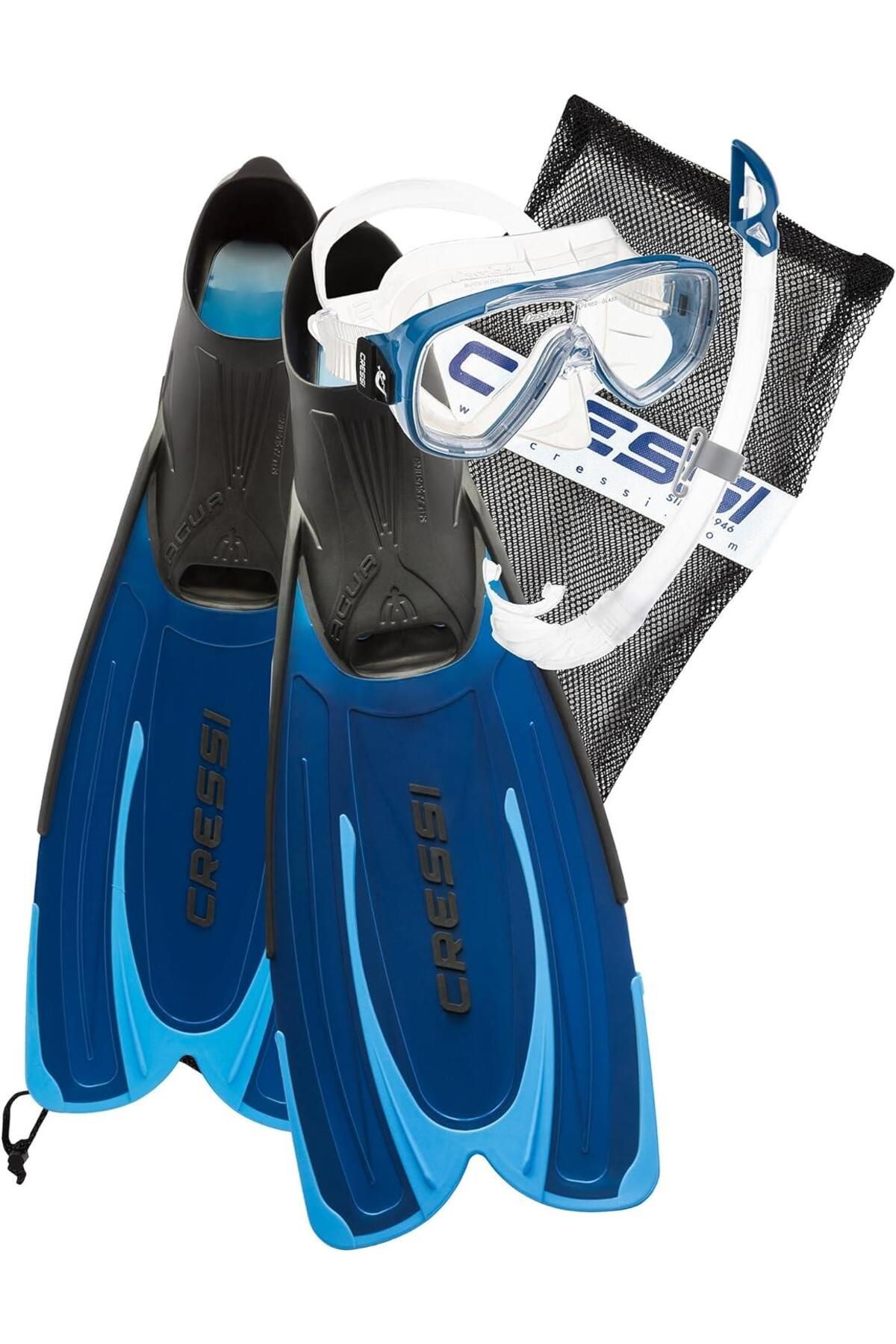 ماسک و اسنورکل آبی Agua Oldda Mexico Palette Mask Snorkel Set ، 37 38 cressi sub