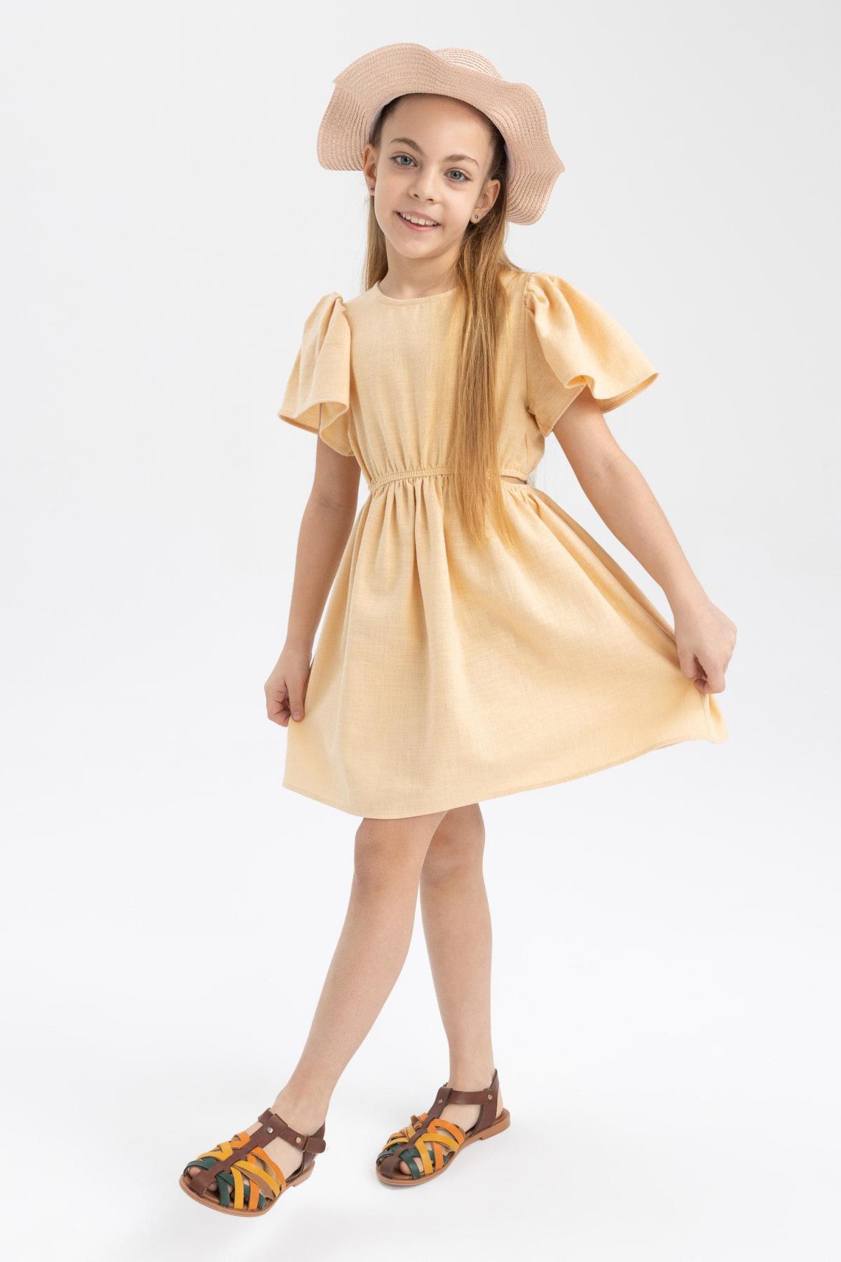 لباس مجلسی دخترانه بژ دفکتوDefacto | Z8283A623SM اورجینال - تصویر 4