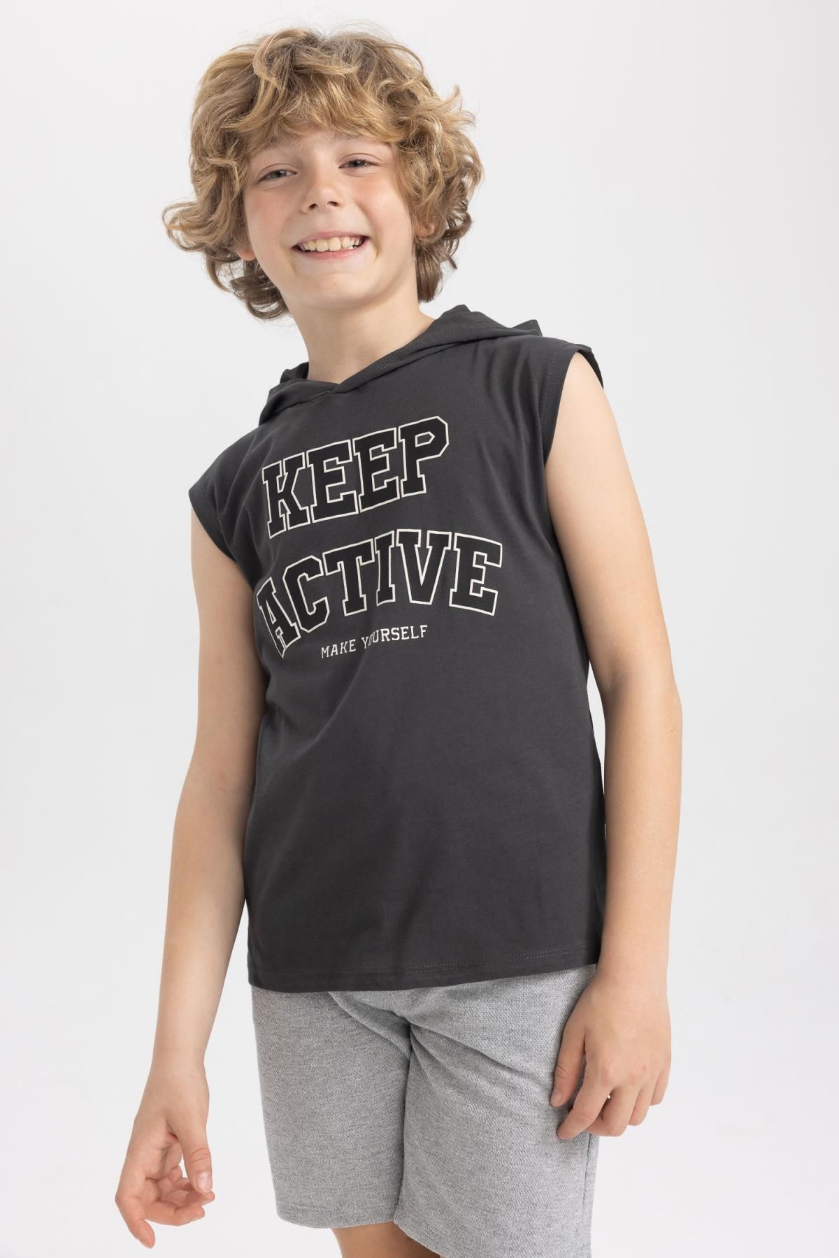 DeFacto-Tanktop mit Kapuze und Aufdruck für Jungen Z8884a623hs 4