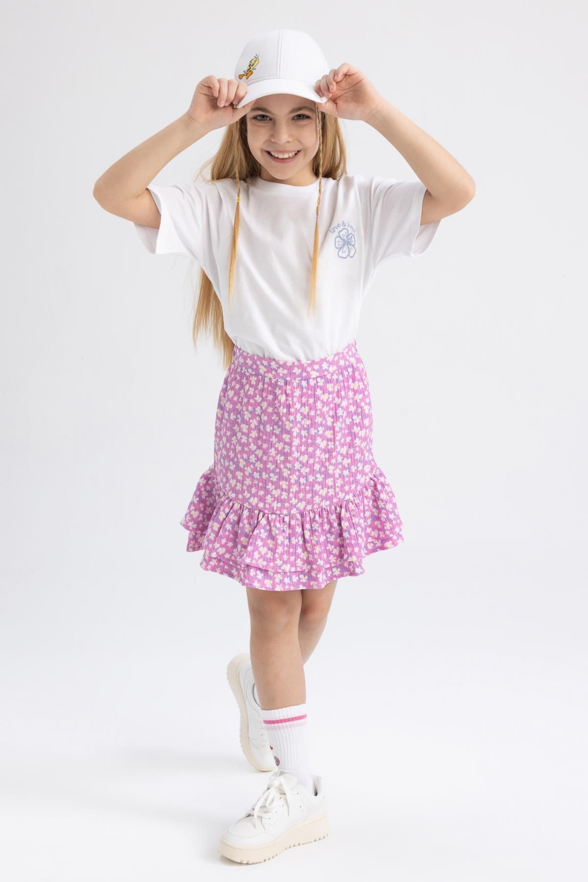 DeFacto-Kurzarm-T-Shirt-Rock für Mädchen, 2-teiliges Set Z8985a623sm 3