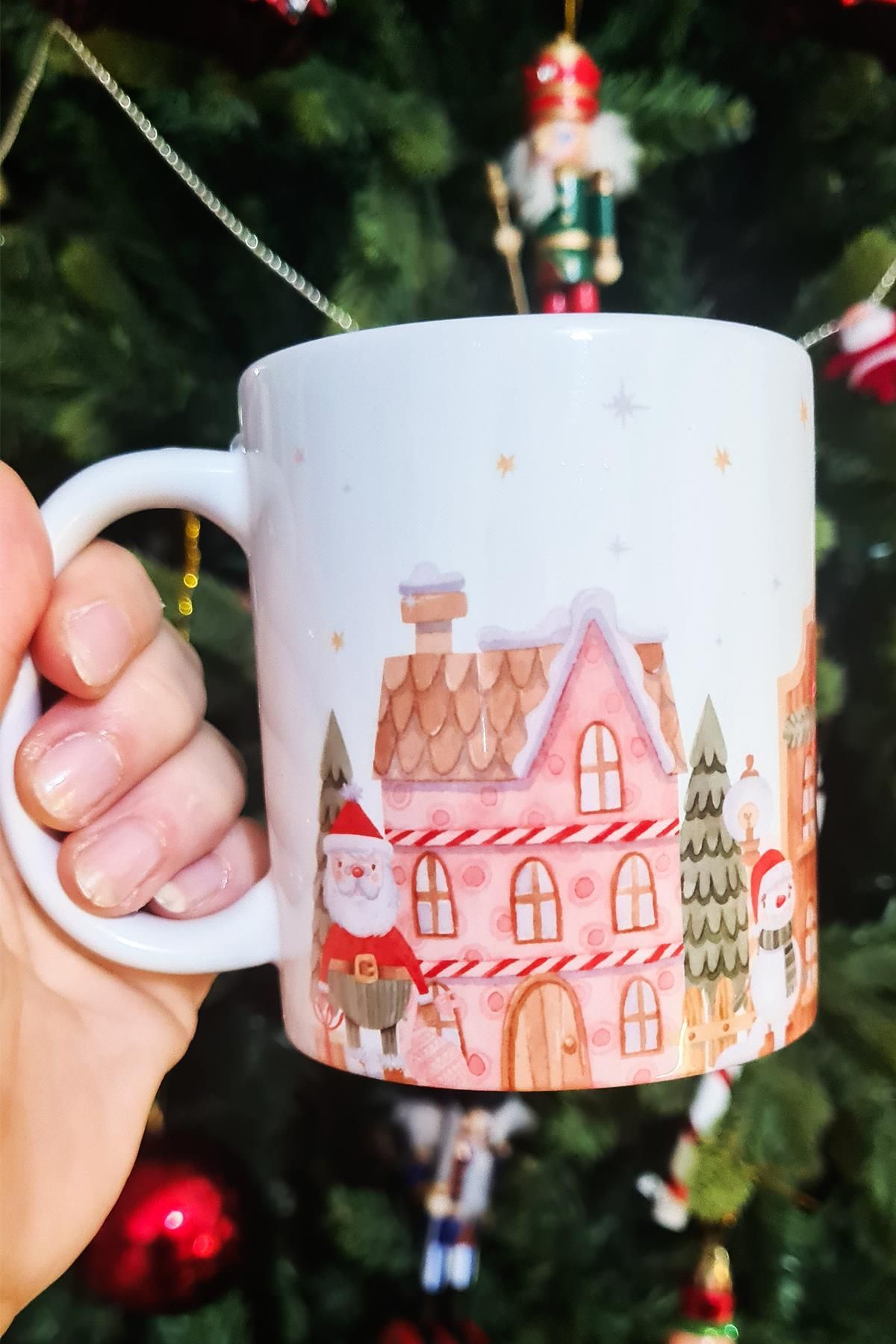 PEKSHOP-Christmas Town Design Christmas Gift Mug Cup 1