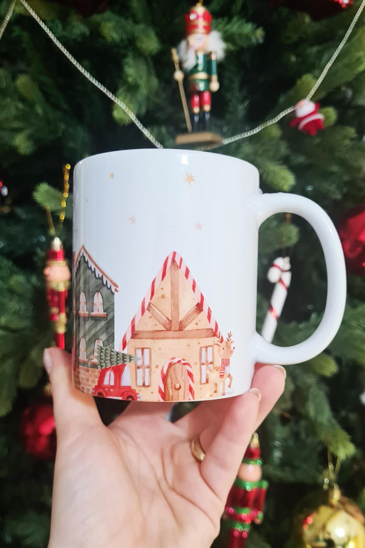 PEKSHOP-Christmas Town Design Christmas Gift Mug Cup 3