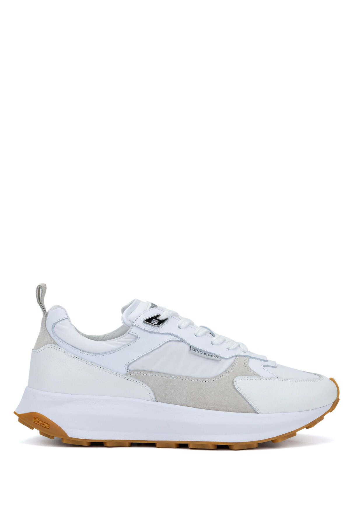 DINO BIGIONI Men s Textile Leather White Sneakers Sports Shoes Trendyol