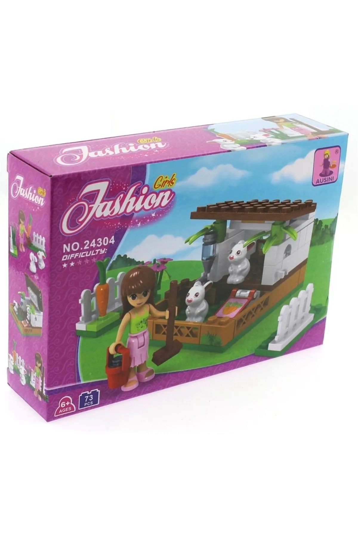 Ausini 73 Piece Fashion Girls Rabbit House Lego Set Trendyol