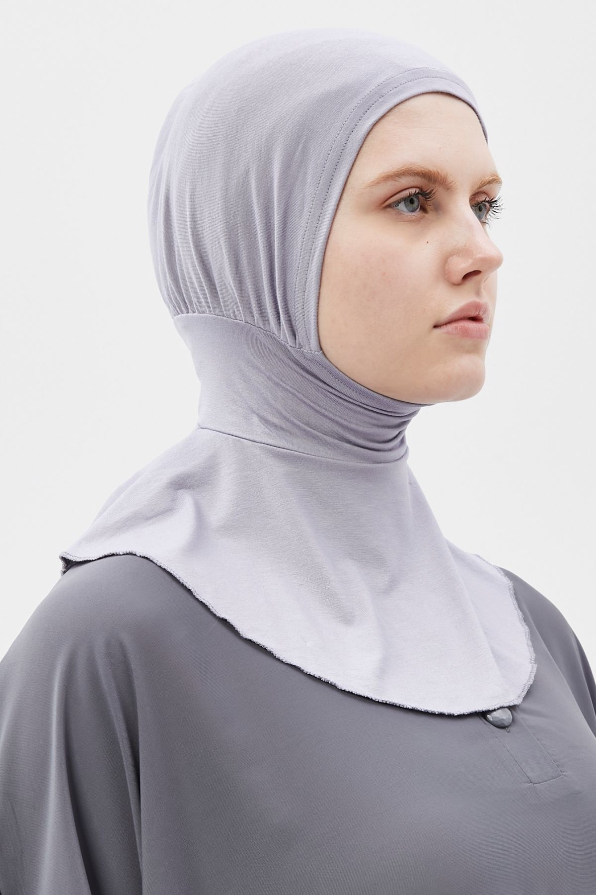 Altobeh-Hijab damă practic cu guler pentru gât - Bonnet sportiv - gri 3