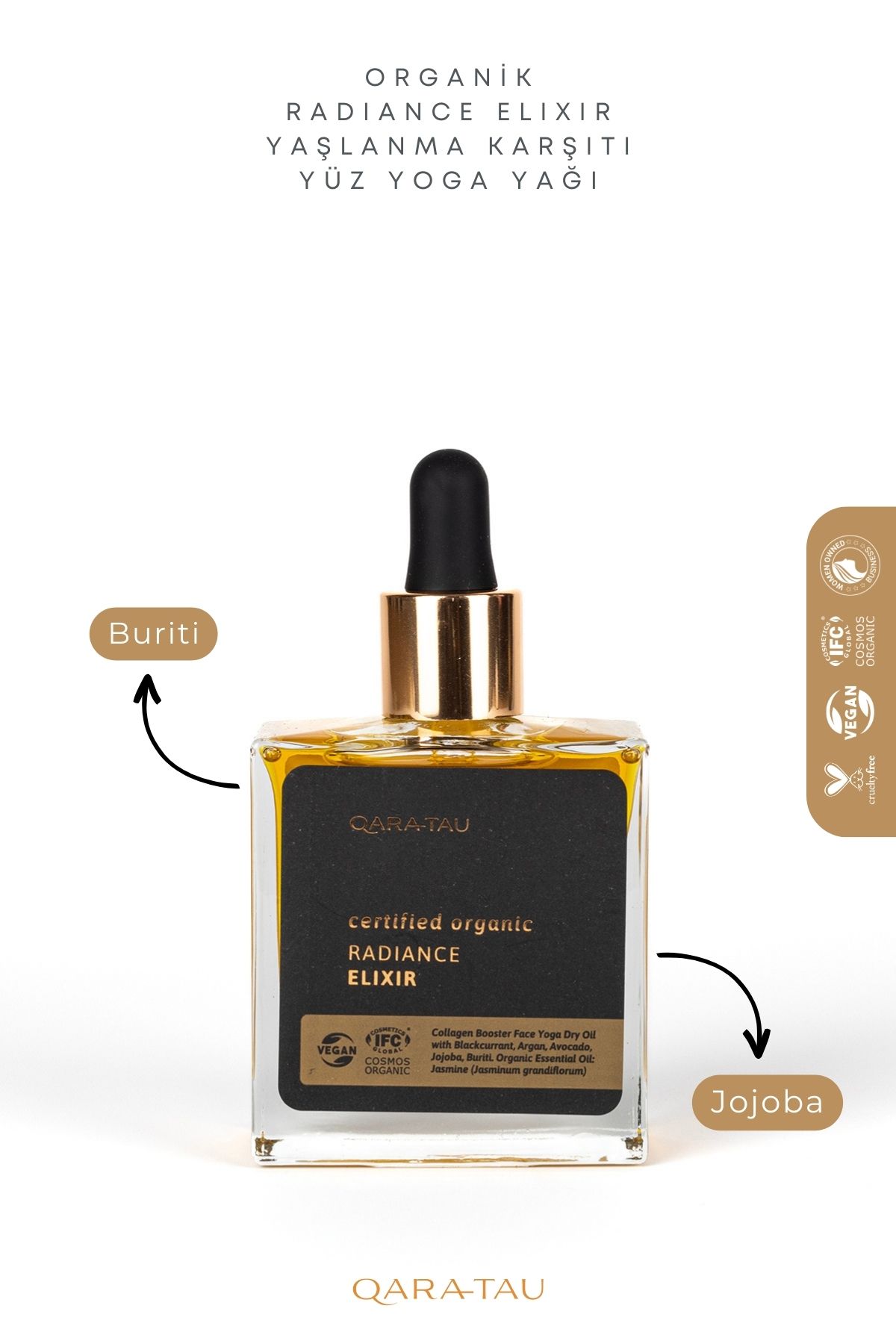 روغن یوگا ضد پیری صورت ارگانیک رادیانس اکسیر 50 میلی لیتر qaratau